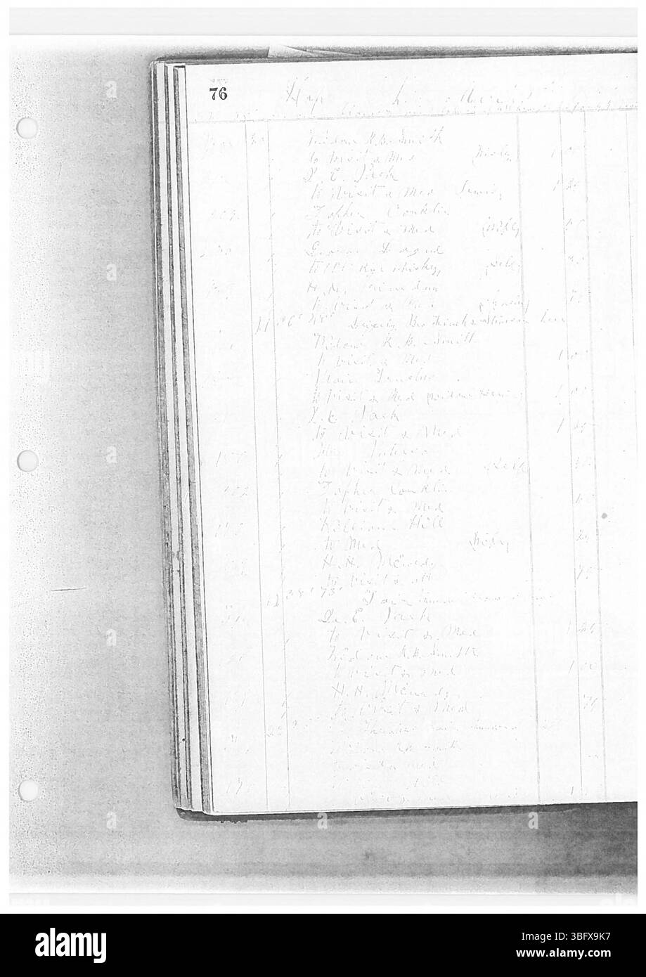 Dieses Journal, das von Dr. Sylvester William Ranney geführt wird, behandelt seine medizinische Praxis von 1862 bis 1865. Dr. Ranney, ein Arzt in Zentral-Ohio, wurde am 7. März 1830 geboren. Er absolvierte das Starling Medical College in Columbus, Ohio. Die Zeitschrift ist Teil einer Reihe von zehn Bänden, die von der Franklin County Genealogical & Historical Society digitalisiert wurden. Es dokumentiert seinen medizinischen Dienst in Franklin, Delaware und Licking County während des Bürgerkriegs. Stockfoto