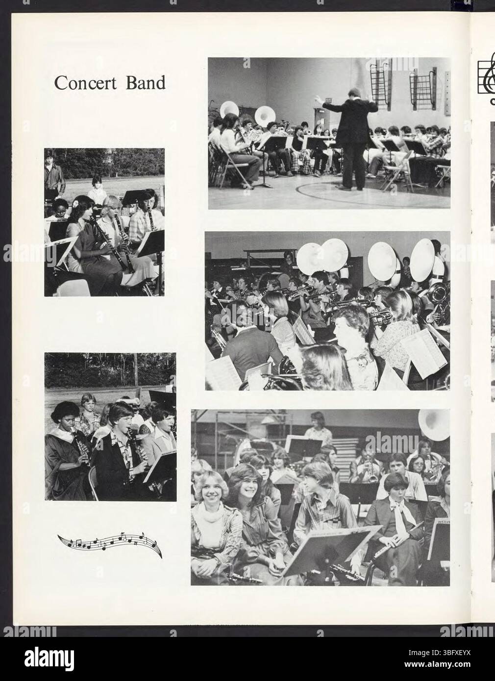 Seite 58 aus dem Jahrbuch der Edgewood High School 1979, in dem Schüler und ihre Teilnahme an Schulveranstaltungen gezeigt werden. Stockfoto