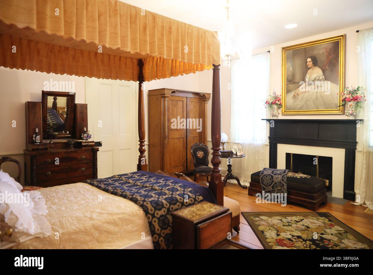 Das erste Weiße Haus der Konföderation, Präsident Jefferson Davis & Familie, lebte hier bis zum Sommer 1861 in Montgomery, Alabama, USA Stockfoto