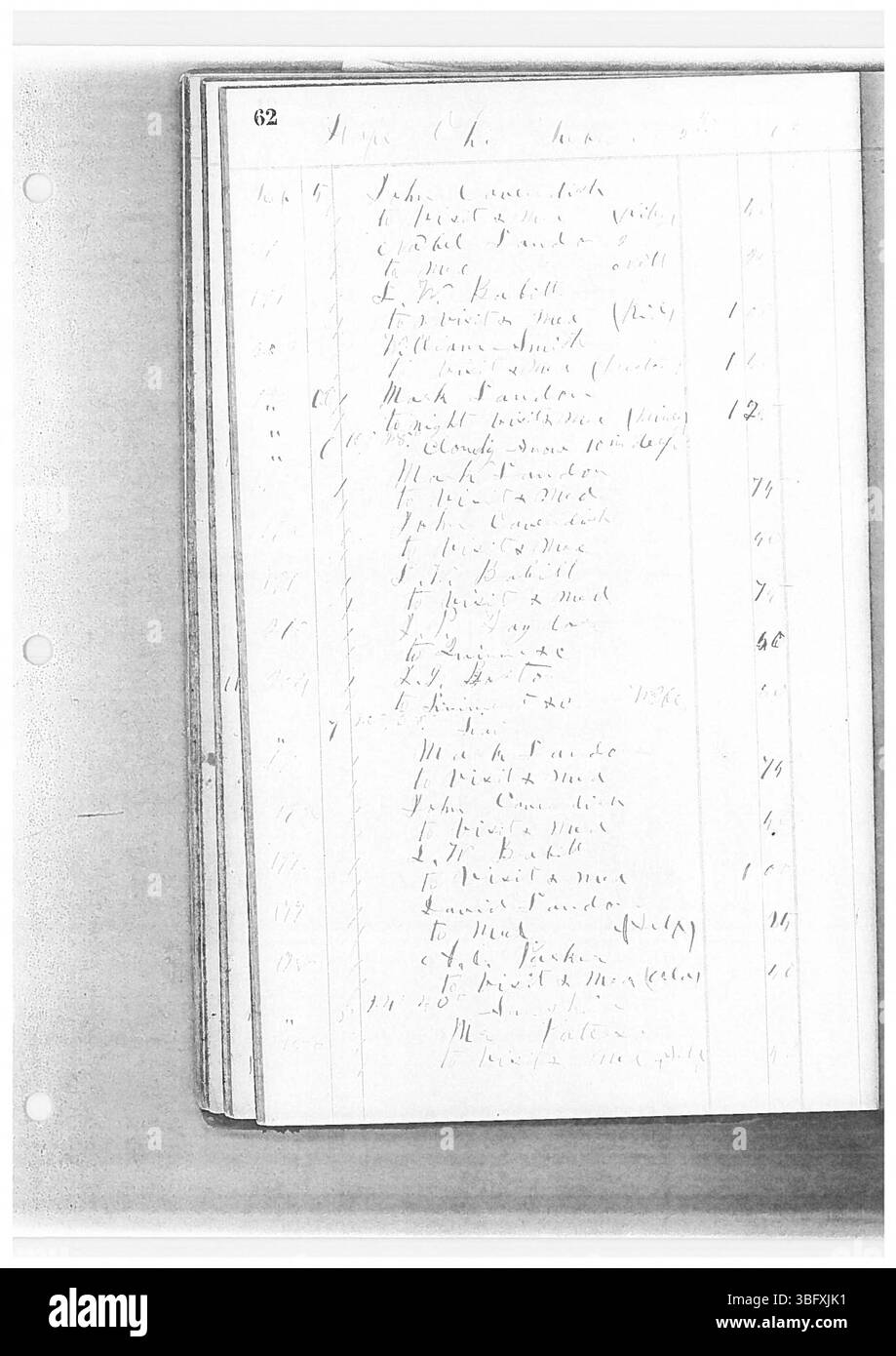 Dieses Tagebuch, das von Dr. Sylvester William Ranney geführt wird, beschreibt seine medizinische Praxis in Zentral-Ohio von 1862 bis 1865. Es enthält tägliche Aufzeichnungen über seine Arbeit als Arzt, die im Nordosten Franklin, im Südosten Delaware und in den Northwest Licking Countys tätig war. Ranney, geboren 1830, besuchte das Starling Medical College und diente später im Bürgerkrieg. Zehn Bände seiner Tagesbücher wurden von der Franklin County Genealogical & Historical Society digitalisiert. Stockfoto