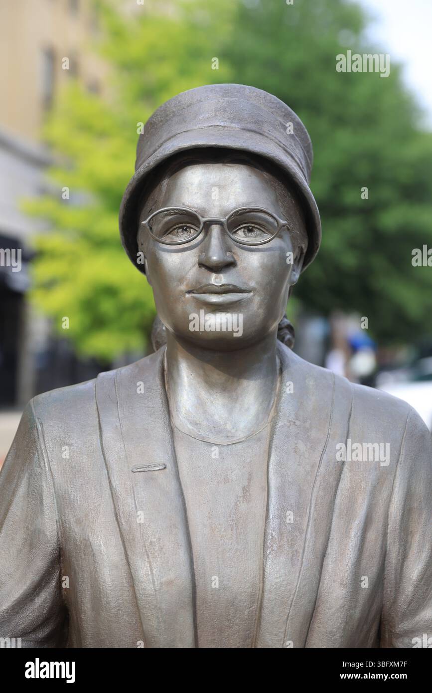 Rosa Parks wurde am 1. Dezember 1955 im Montgomery-Bus verhaftet, weil sie sich weigerte, ihren Sitz einer weißen Person zu überlassen, was zum 391-tägigen Boykott führte. Stockfoto