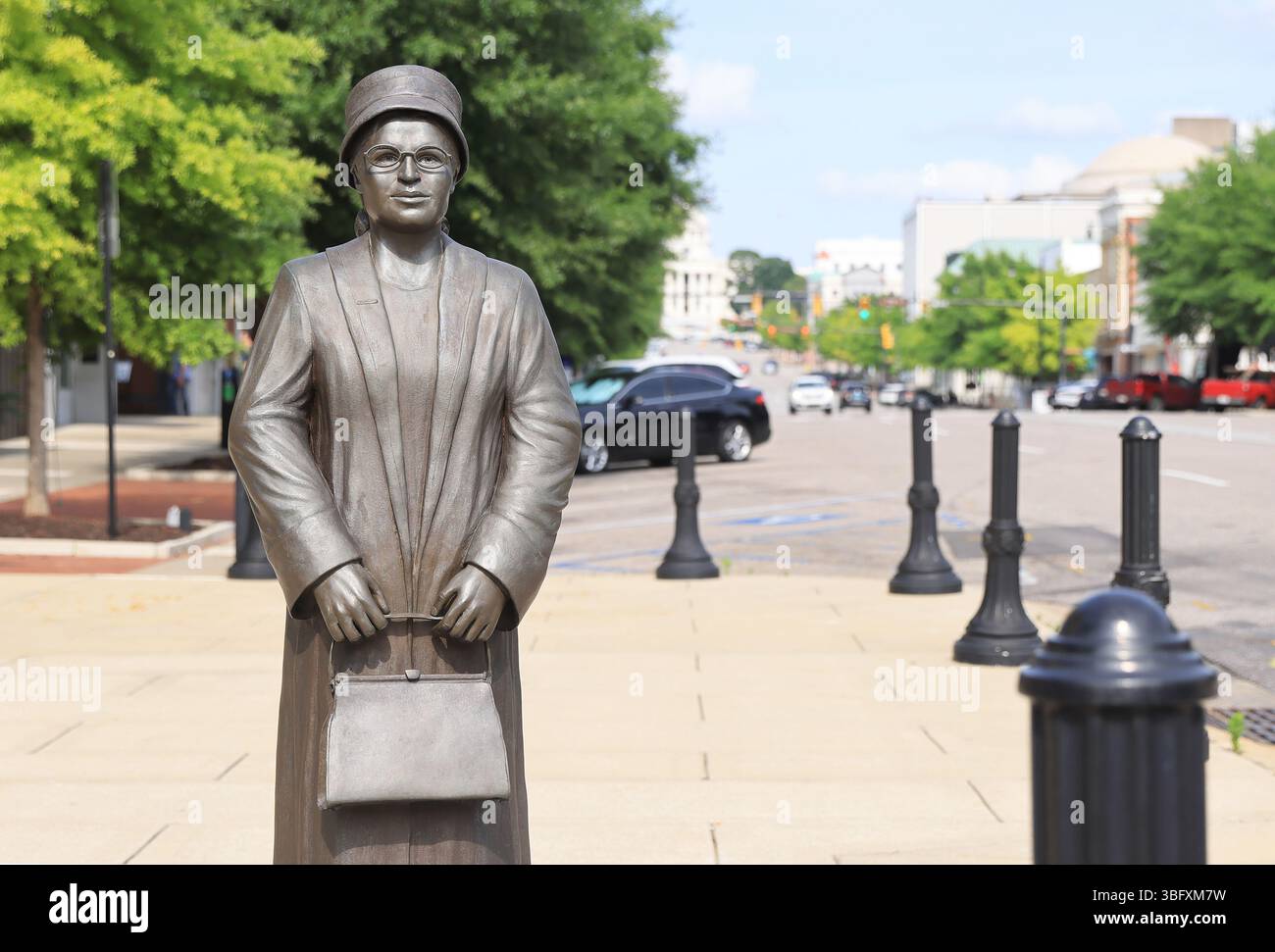 Rosa Parks wurde am 1. Dezember 1955 im Montgomery-Bus verhaftet, weil sie sich weigerte, ihren Sitz einer weißen Person zu überlassen, was zum 391-tägigen Boykott führte. Stockfoto