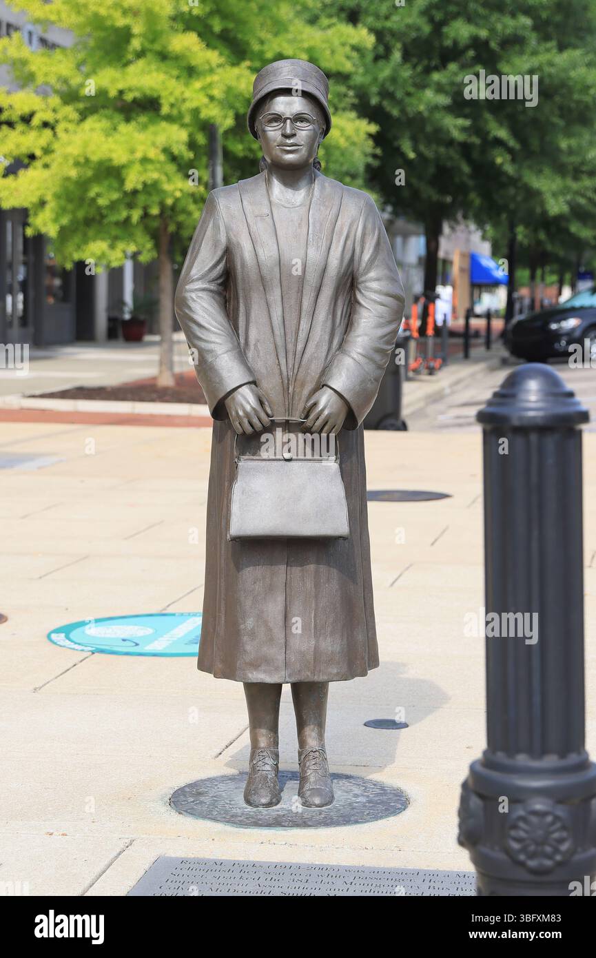 Rosa Parks wurde am 1. Dezember 1955 im Montgomery-Bus verhaftet, weil sie sich weigerte, ihren Sitz einer weißen Person zu überlassen, was zum 391-tägigen Boykott führte. Stockfoto