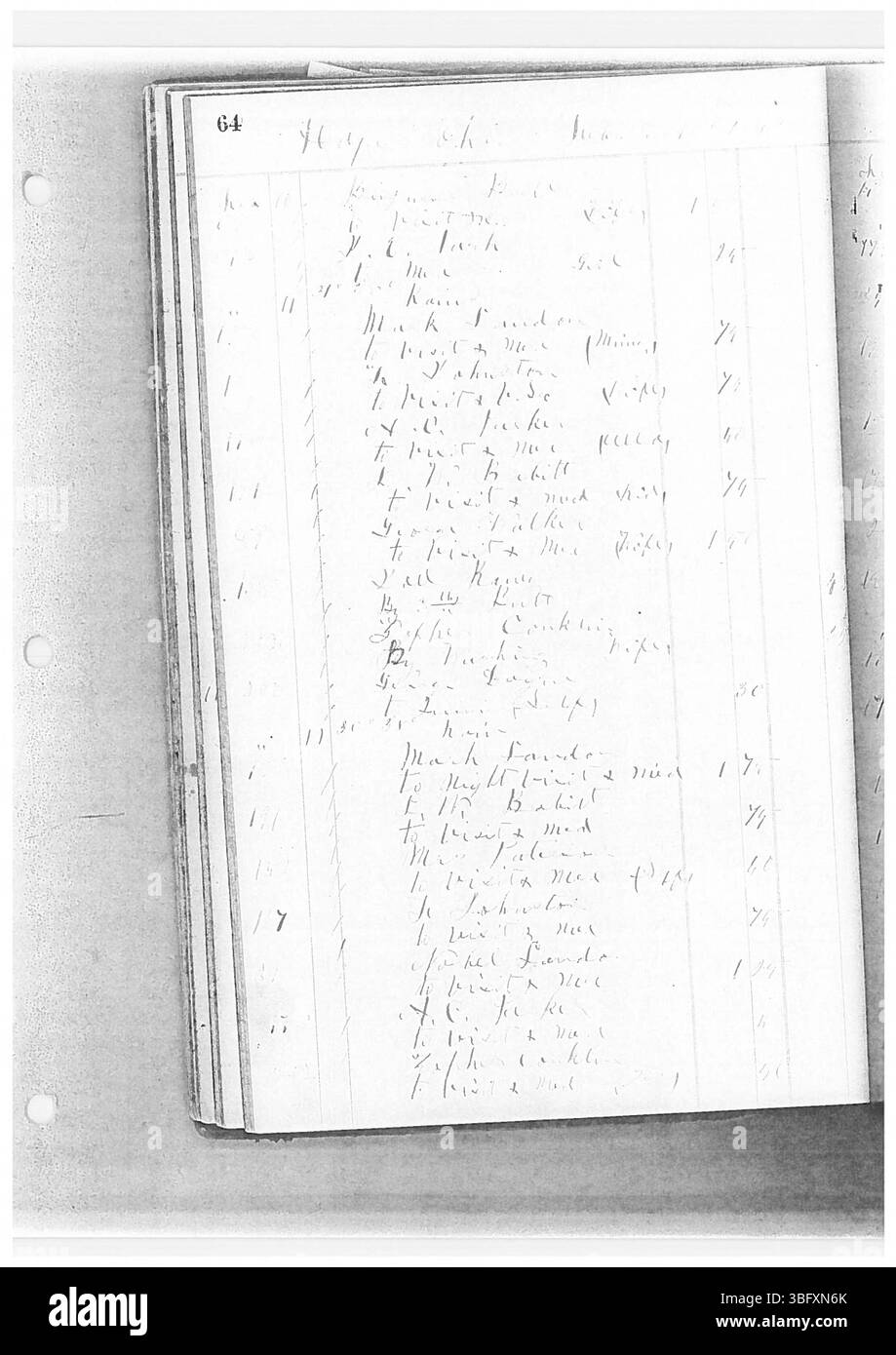 Dieser Eintrag aus Dr. Sylvester William Ranneys 1862-1865-Tage-Buch beschreibt seine Arbeit als Arzt im ländlichen Ohio. 1830 geboren, diente Ranney sowohl als Arzt in New Albany als auch als Soldat während des Bürgerkriegs. Sein Tagebuch umfasst medizinische Behandlungen, tägliche Notizen und persönliche Beobachtungen. Ranneys zehn Bände sind Teil einer digitalen Sammlung der Franklin County Genealogical & Historical Society. Stockfoto