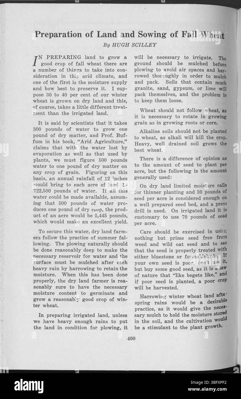 Seite 399 von "durch die Blätter, 1927" enthält eine eingehende Untersuchung der landwirtschaftlichen Praktiken im ländlichen Raum mit besonderem Schwerpunkt auf der landwirtschaftlichen Ausbildung und dem technologischen Fortschritt der Zeit. Stockfoto