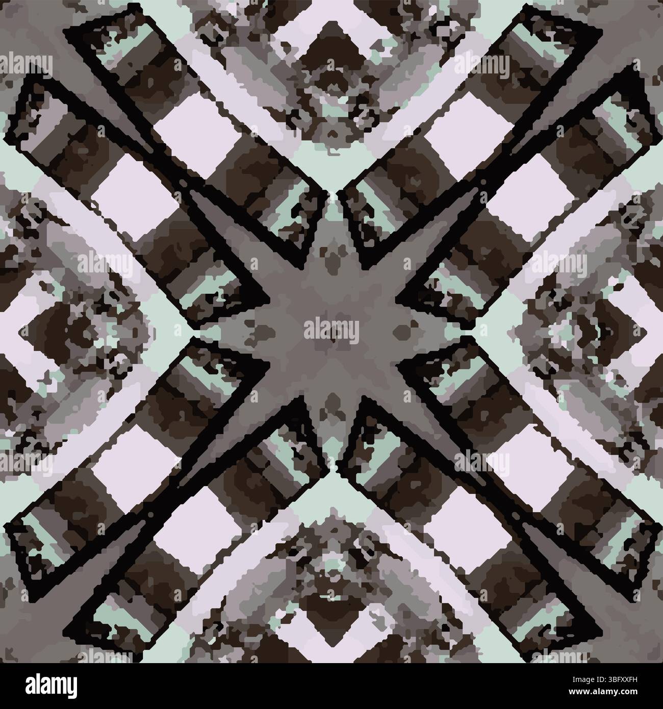 Grau Pink Kaleidoskop Vektormuster Stock Vektor