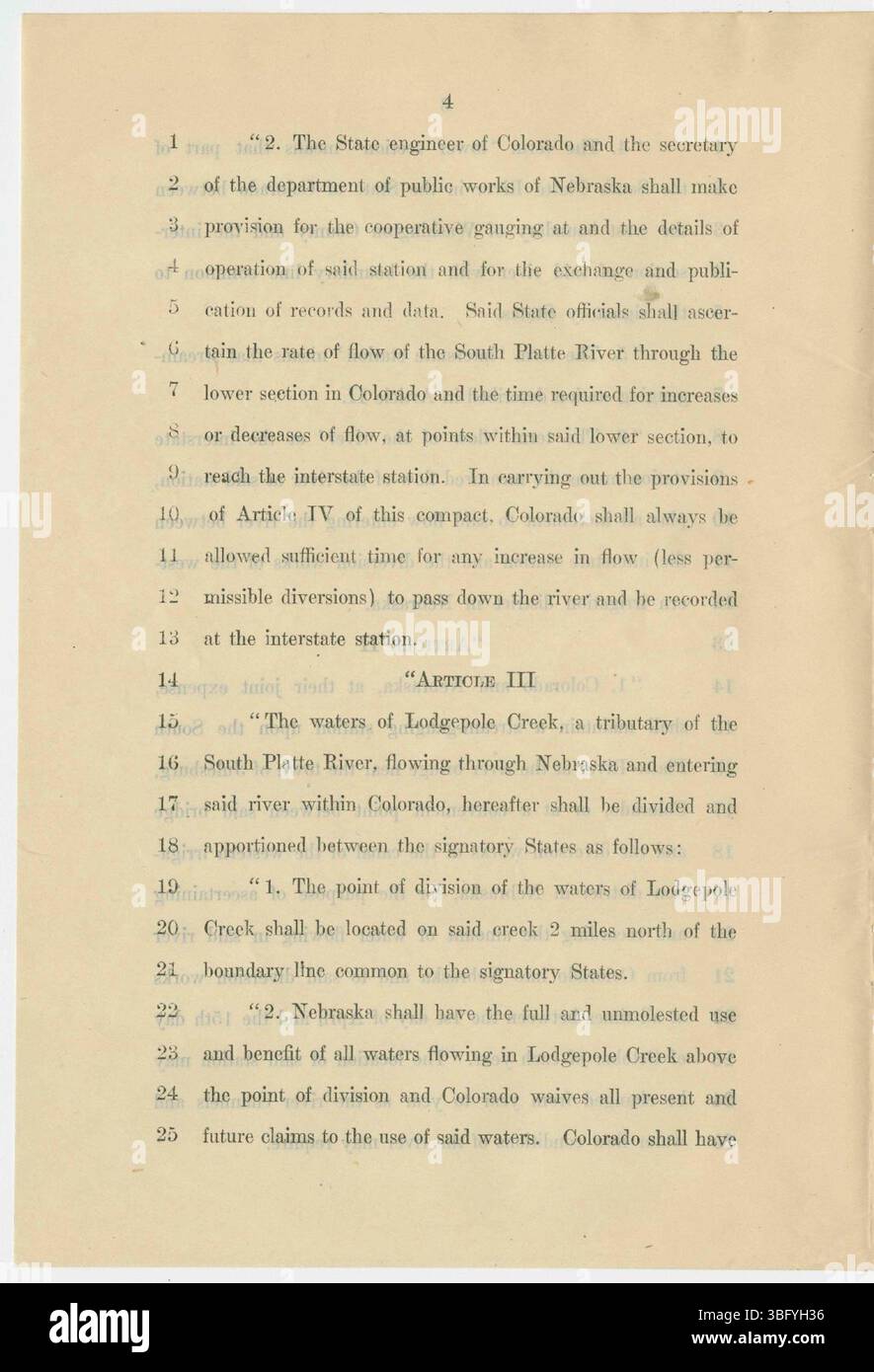 Seite 4 des Legislativdokuments von 1926 enthält weitere rechtliche Inhalte und erweitert die Gesetze und Politiken aus diesem Jahr auf insgesamt 16 Seiten. Stockfoto