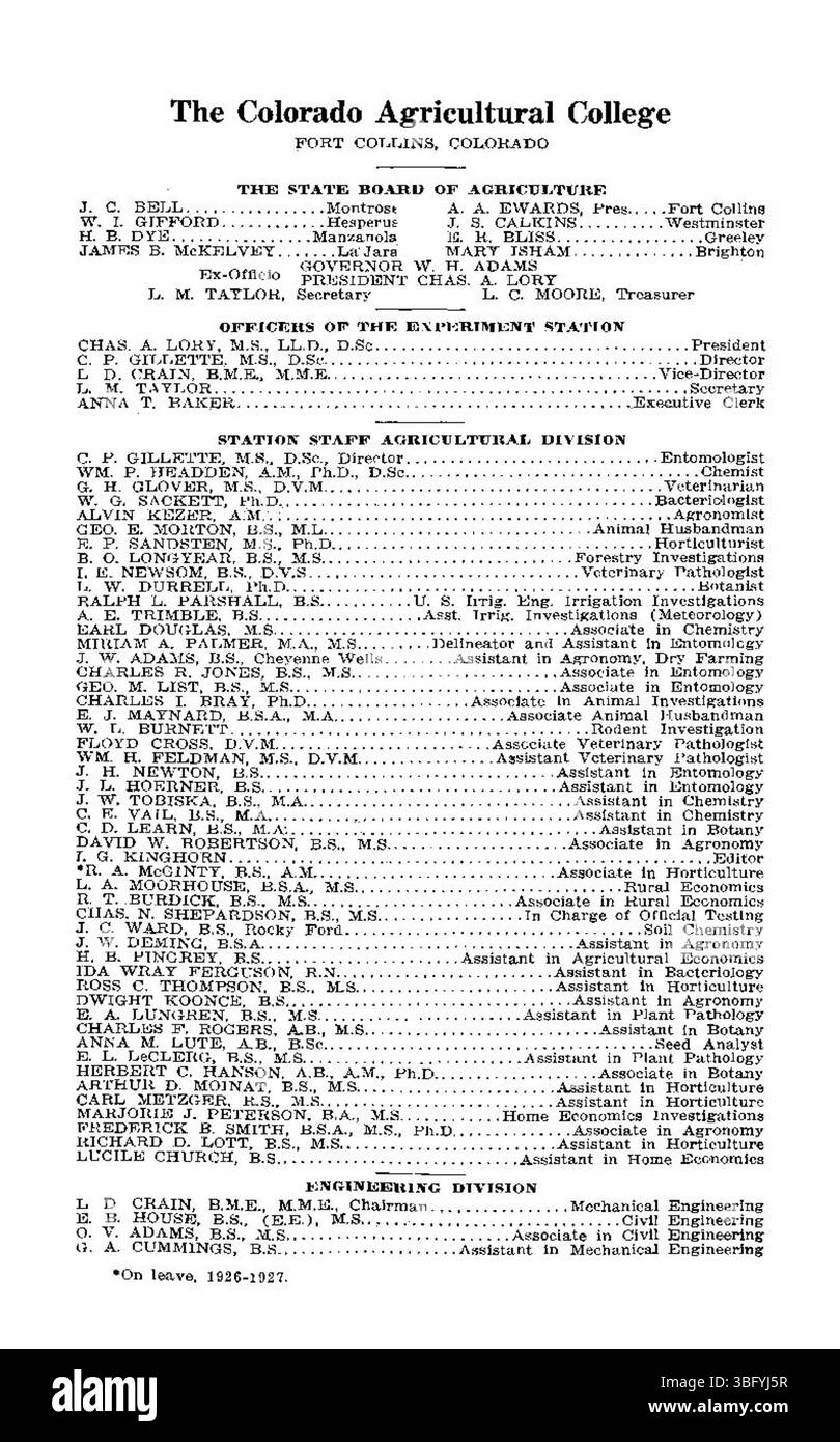 Seite 2 von „Common Diseases of Colorado Truck Crops“, veröffentlicht im Juli 1927, behandelt verschiedene Krankheiten, die die Kulturen in Colorado betreffen, und bietet Einblicke in die Gesundheit der Landwirtschaft und das Krankheitsmanagement. Stockfoto