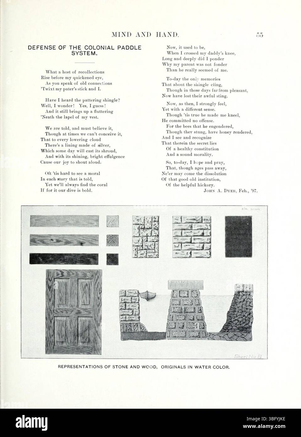 Seite 61 der Mai 1898 Ausgabe von „Mind and Hand“, Band 4, Nummer 1, Fortsetzung seiner Artikelreihe und Einblicke zu den sozialen, pädagogischen und intellektuellen Bewegungen der Zeit. Stockfoto