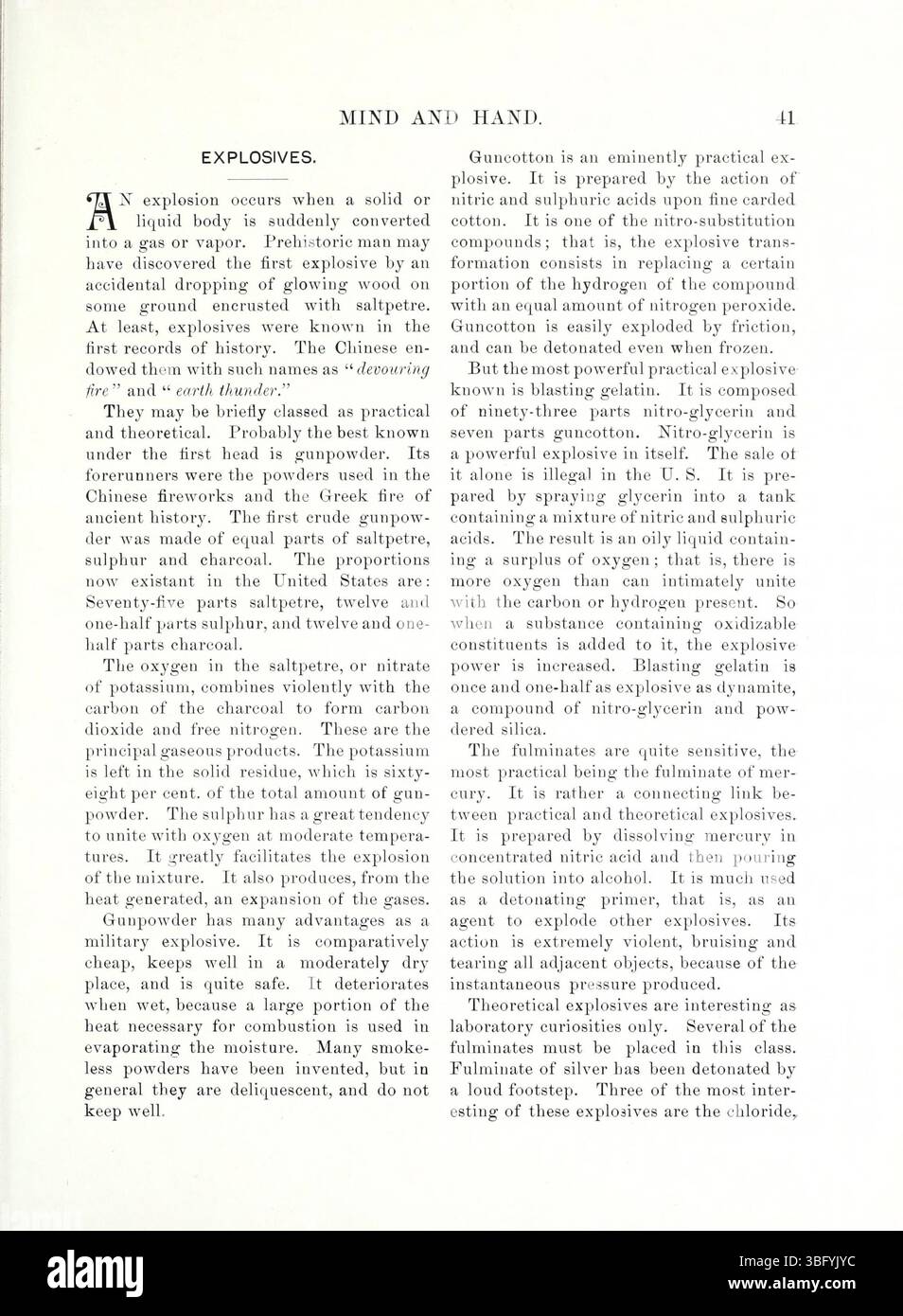 Diese Seite aus der Mai 1898 Ausgabe von *Mind and Hand* (Band 4, Nummer 1) untersucht die Bedeutung von intellektuellem und körperlichem Unterricht für die Gestaltung von rundum gerundeten Kindern. Stockfoto