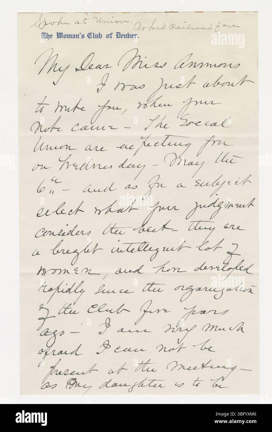 Seite 4 des Adah Wiley Jones Dokuments beschreibt den Zeitraum zwischen dem 2. März und dem 2. Mai 1903 und bietet weitere historische Einblicke in diesen Zeitrahmen. Stockfoto
