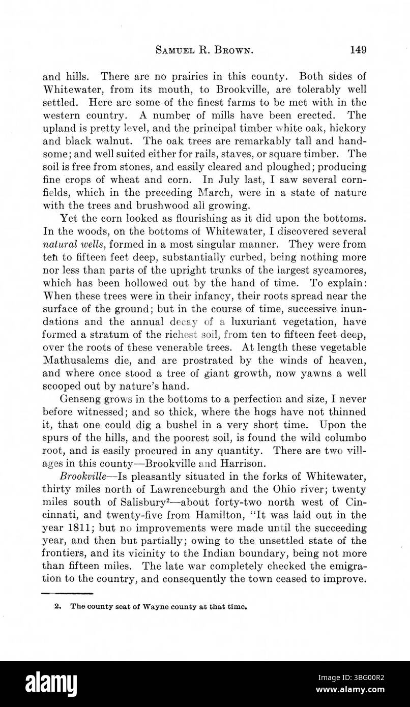 Dieser Band aus dem Jahr 1916 enthält wichtige Reiseerzählungen aus dem späten 18. Und frühen 19. Jahrhundert über Indiana. Es enthält Werke von Hutchins (1778), Imlay (1793), Volney (1804) und anderen wie Melish, Bradbury und Brown, die ihre Beobachtungen der Geographie, des Klimas und der Gesellschaft Indianas in den frühen Stadien der amerikanischen Westausweitung detailliert beschreiben. Stockfoto