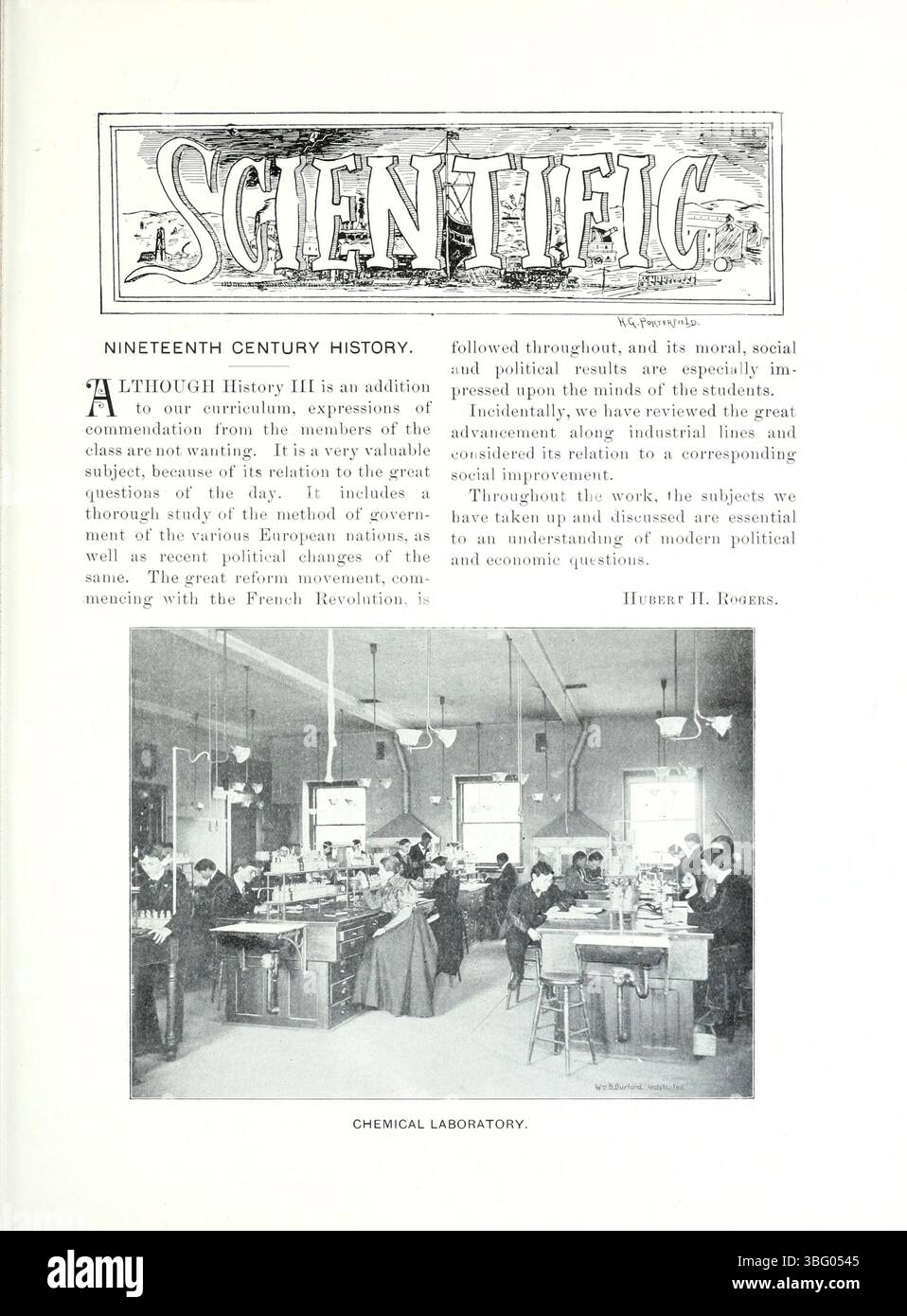 Diese Seite von *Mind and Hand* (Mai 1898, Band 4, Nummer 1) behandelt die Rolle des manuellen Trainings bei der Entwicklung kognitiver Fähigkeiten und praktischer Fähigkeiten bei Kindern. Stockfoto