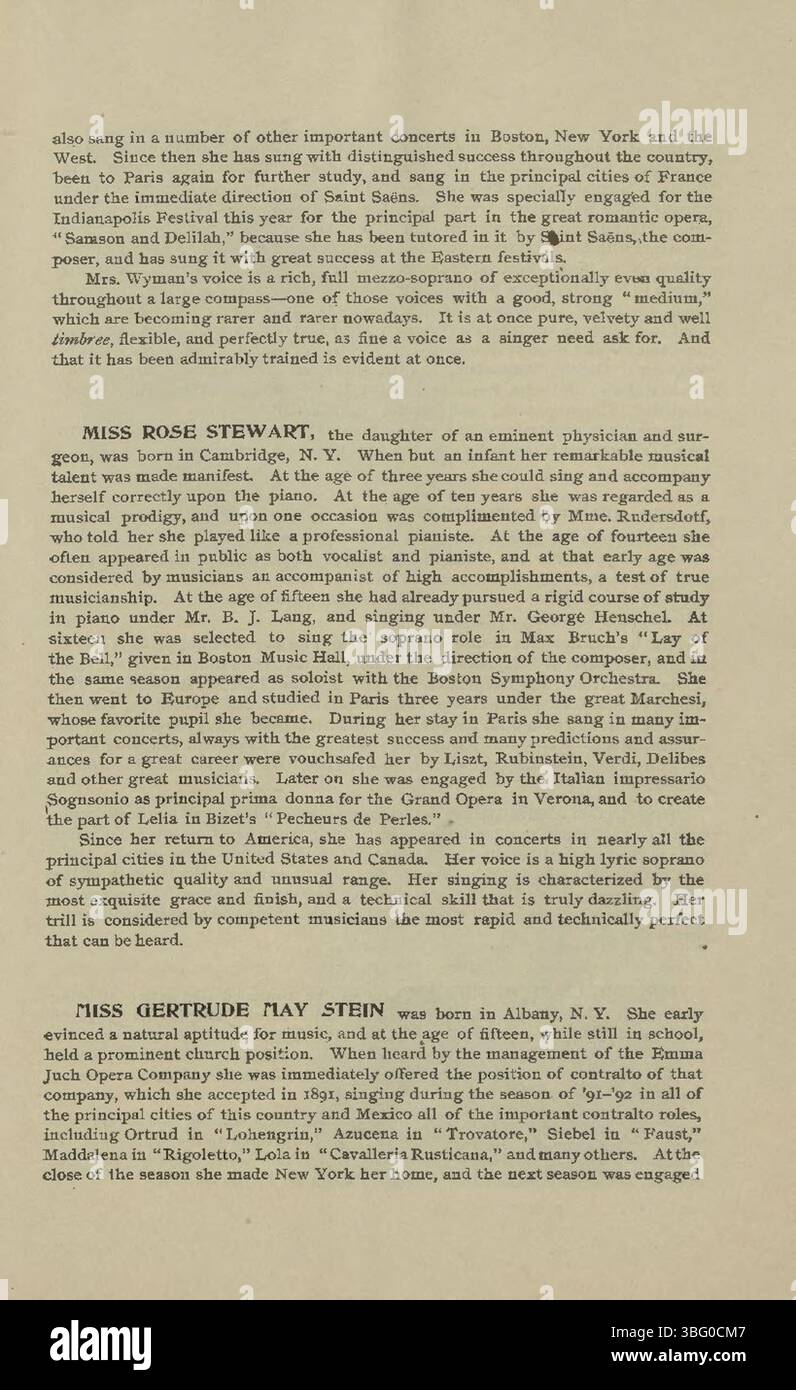 Das 7. Mai-Musikfestival, das am 13. Mai 1895 in Indianapolis stattfand, war mit Teilnehmern aus dem Maennerchor und der deutsch-amerikanischen Gemeinschaft vertreten. Die Veranstaltung hob kulturelle und musikalische Beiträge lokaler Gruppen hervor, die das Erbe der Gemeinde zelebrierten. Stockfoto