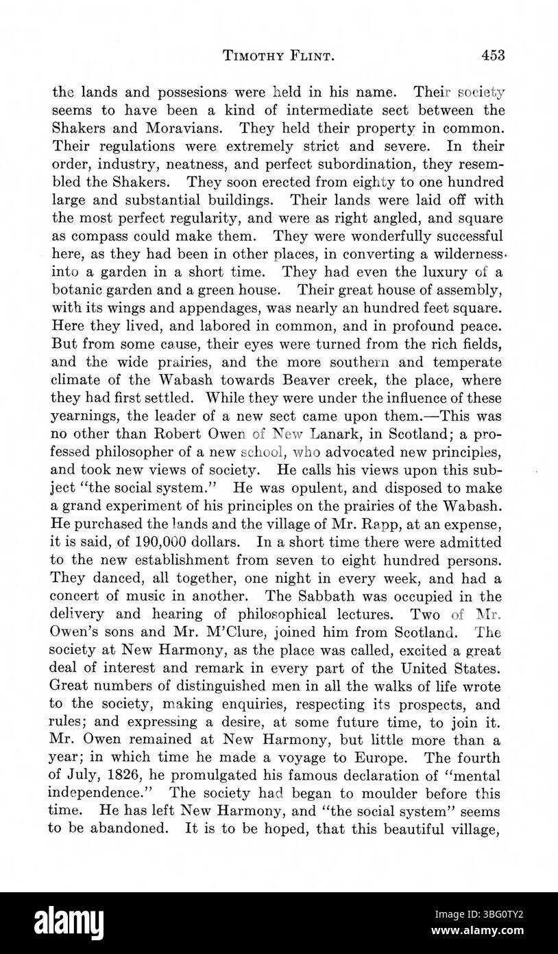 In „Indiana as seen by Early Travelers“ werden bedeutende Erzählungen wie John Bradburys Reisen durch das Innere Amerikas und der Western Gazetteer von Samuel Brown präsentiert. Diese Werke bieten anschauliche Darstellungen von Indiana und seinen umliegenden Gebieten und geben Einblicke in seine Umwelt, Wirtschaft und gesellschaftlichen Bedingungen im frühen 19. Jahrhundert. Stockfoto
