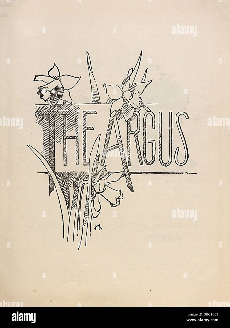 Die Ausgabe von *The Argus* am 4. Mai 1896, einer halbmonatlichen Zeitung, die von Studenten der Industrial Training School in Indianapolis, Indiana, herausgegeben wird, enthält von Studenten verfasste Artikel und Nachrichten. Stockfoto