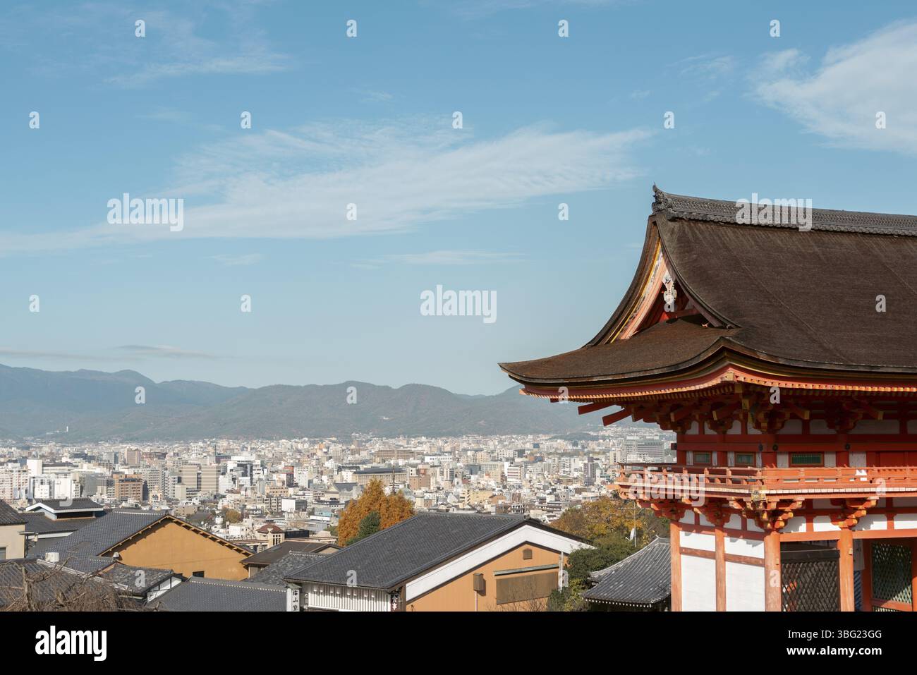 Kiyomizu-dera Tempel und Stadtblick in Kyoto, Japan, Asien Stockfoto