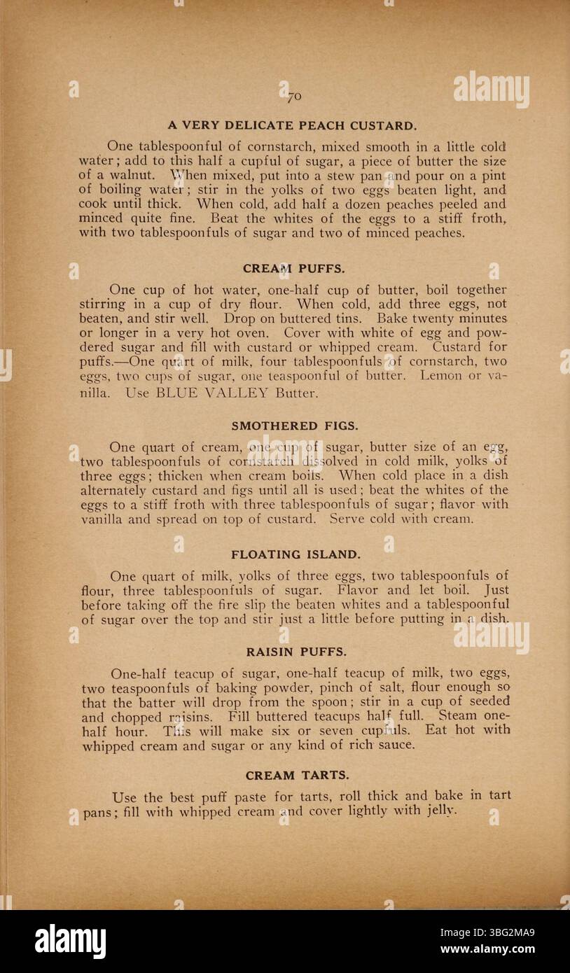 Das 1919 Circle Number 9 Cook Book, das von den Damen der Großen Armee der Republik erstellt wurde, enthält eine Vielzahl von Rezepten, die Mutter Garfield Circle Number 9 gesammelt hat. Es spiegelt die kulinarischen Traditionen der Zeit und den Beitrag von Frauen in Kriegsorganisationen wider. Stockfoto