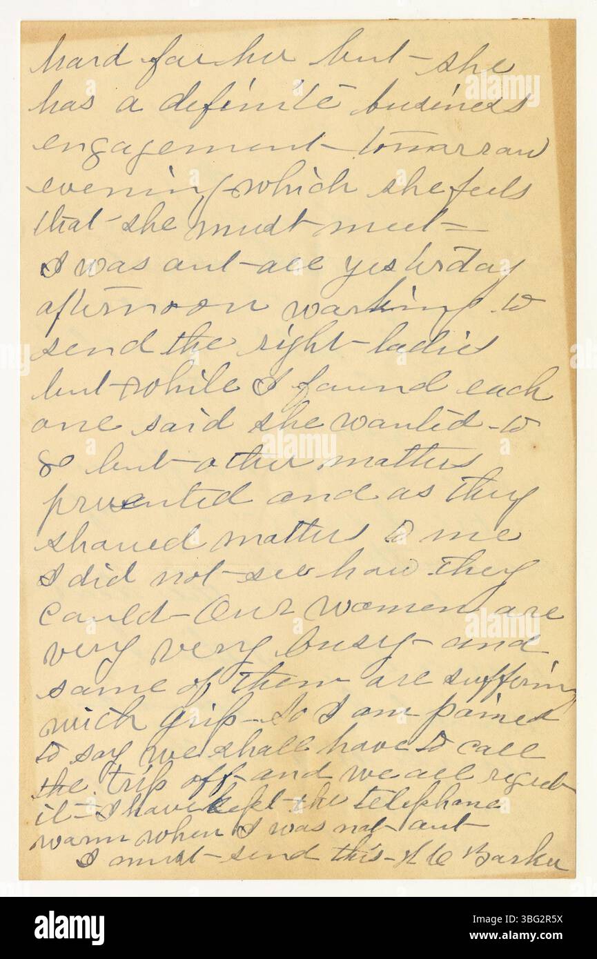 Eine Fortsetzung der historischen Dokumentation von Hannah C. Barkers Beiträgen, die ihren nachhaltigen Einfluss auf soziale Bewegungen und Gendergeschichte vom 11. Bis 16. März 1904 widerspiegelt. Stockfoto