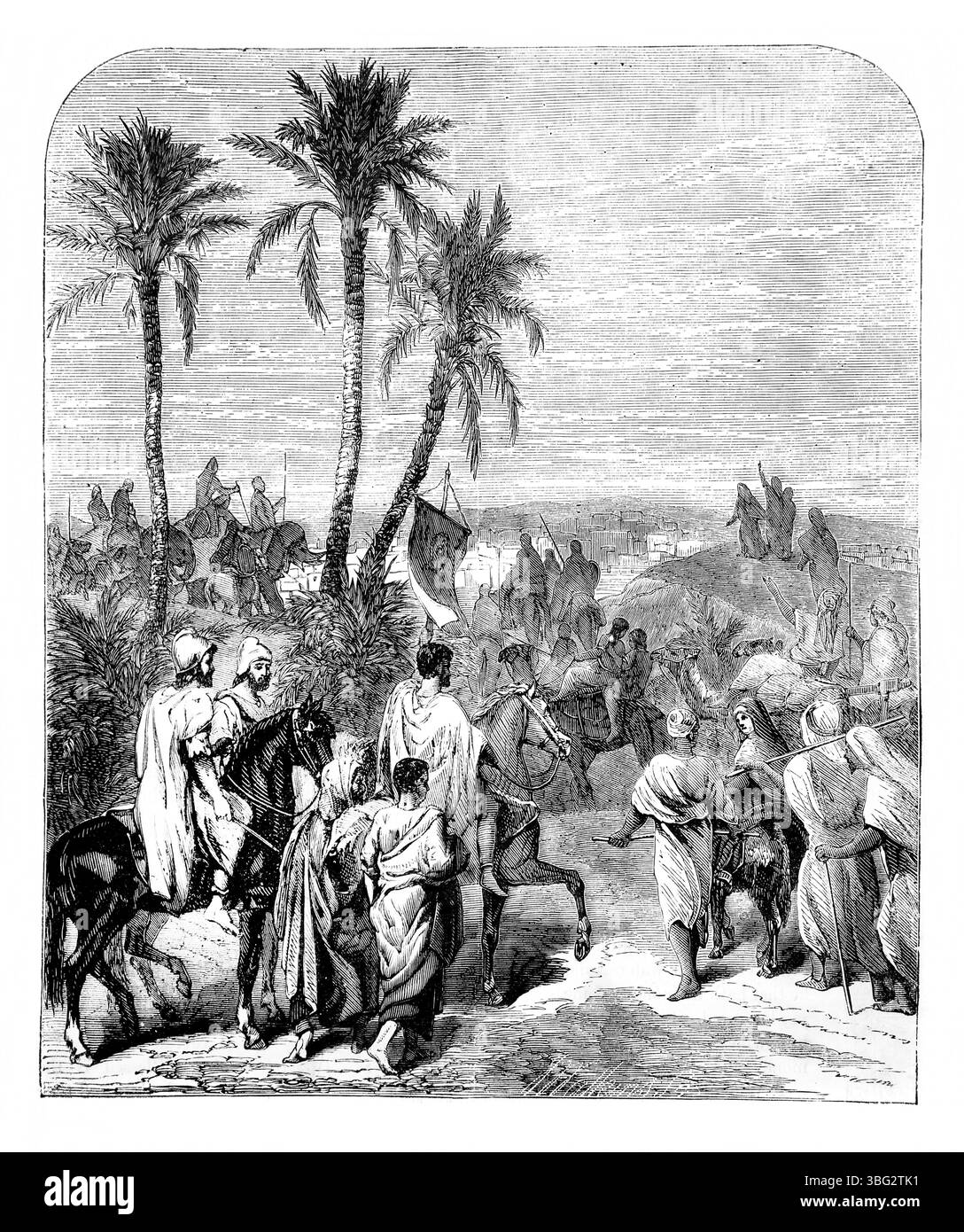 Illustration von Jesaja LVI. 6,7 'auch die Söhne des Fremden will ich zu meinem heiligen Berg bringen' aus dem antiken 19. Jahrhundert die Heilige Bibel enthält Stockfoto