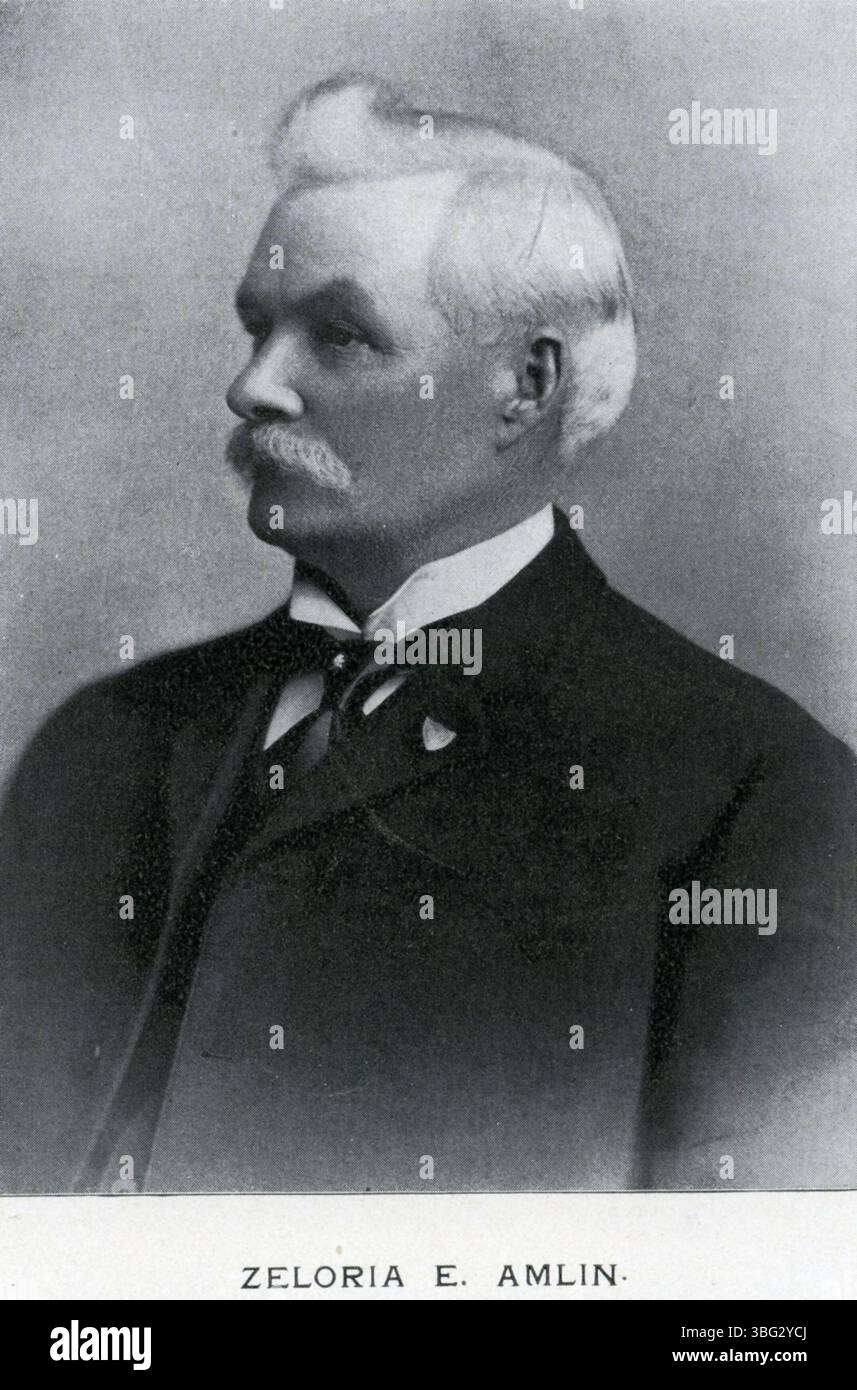Zeloria E. Amlin (1847–1919) war ab 1896 Franklin County Commissioner. Amlin heiratete Hester A. Douglas und später Louisa Swartz. Seine Beiträge für die lokale Regierung markierten seinen Platz in der politischen Geschichte von Ohio. Stockfoto
