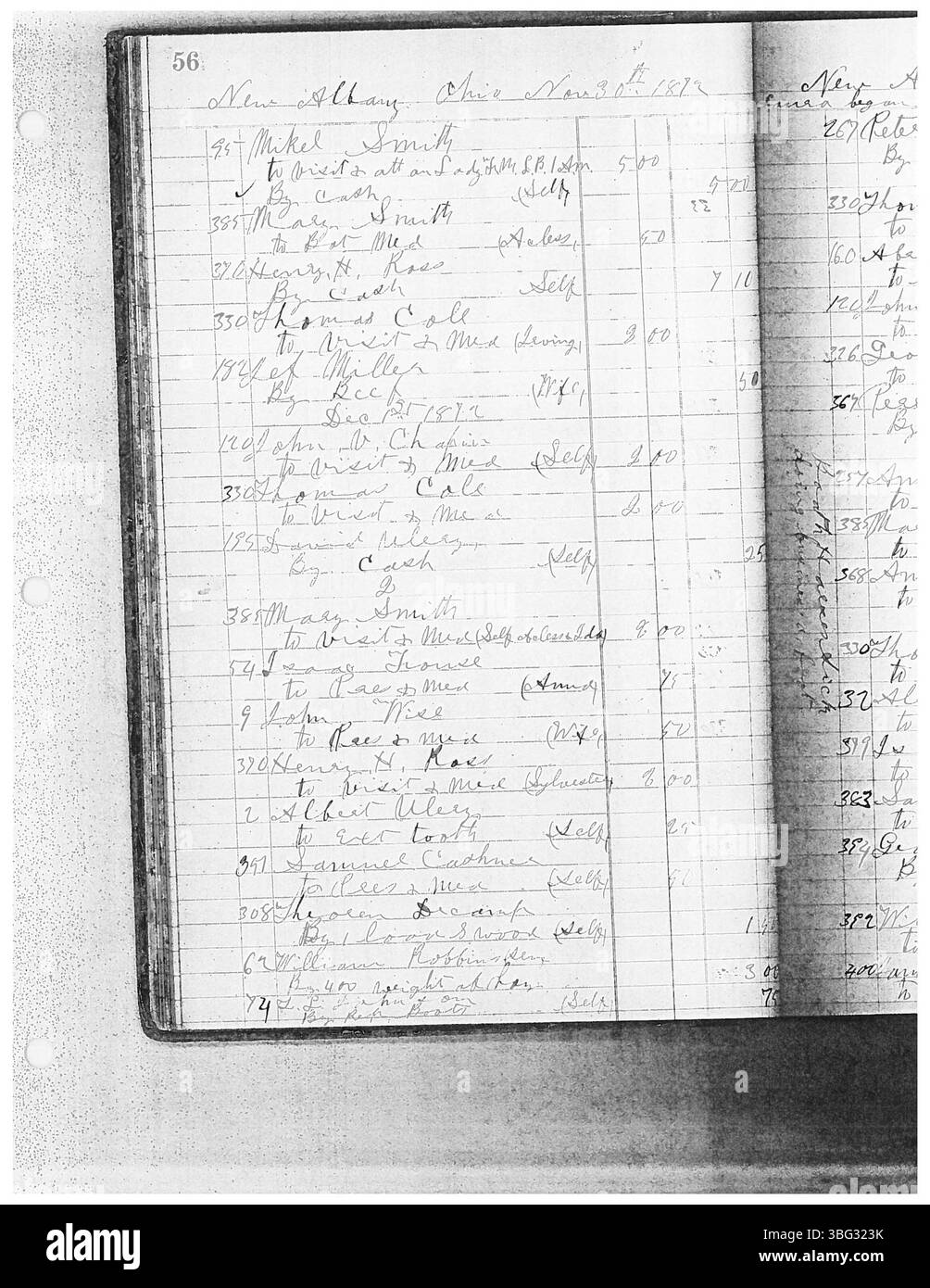 Dieser Eintrag in Dr. Sylvester Ranneys Tagesbuch behandelt seine medizinische Praxis in den 1870er Jahren und dokumentiert Patientenbesuche und -Behandlungen. Dr. Ranneys Karriere erstreckte sich über mehrere Countys in Ohio, und seine Zeitschriften geben historische Einblicke in seine Rolle als Hausarzt in ländlichen Gebieten. Seine Beteiligung am Bürgerkrieg und die medizinische Ausbildung sind ebenfalls bemerkenswert. Stockfoto