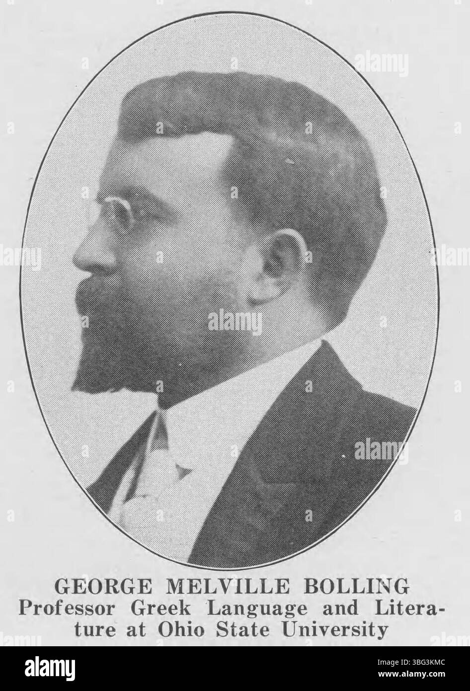 George Melville Bolling (1871–1963), Professor für griechische Sprache und Literatur an der Ohio State University, ist in diesem Porträt von 1915 zu sehen. Er war mit Irene Johnson verheiratet. Stockfoto