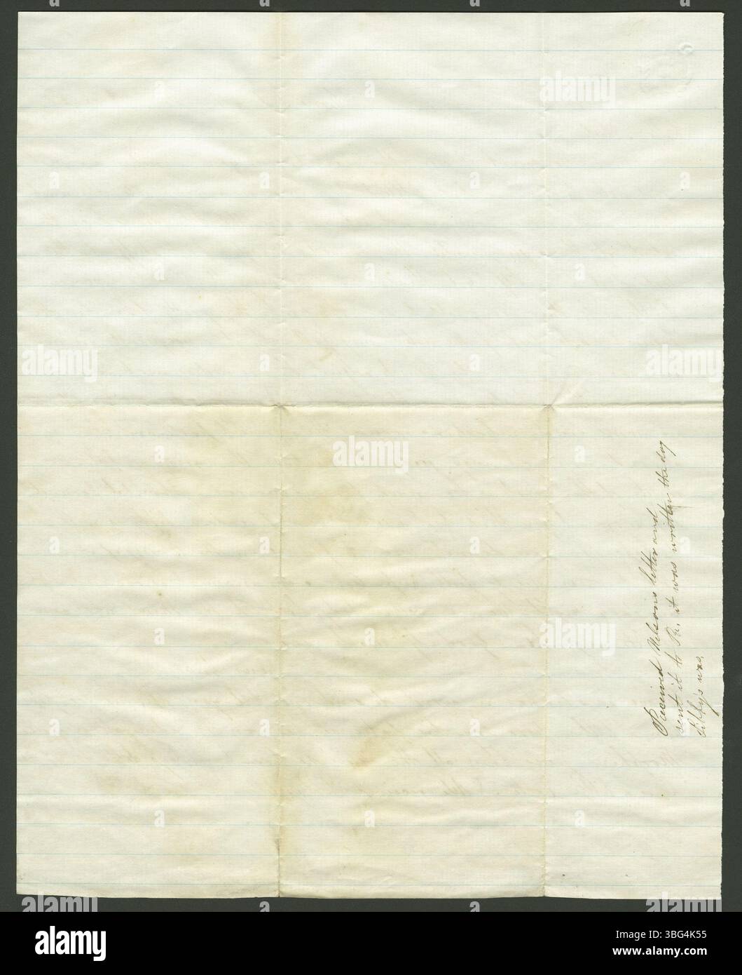 Dies ist eine Fortsetzung des Briefes von Jane Coulter an Almyra Brown vom 29. Mai 1862. Jane Coulters Standort ist der Südlibanon, Warren County, Ohio, obwohl er nicht ausdrücklich im Text erwähnt wird. Stockfoto