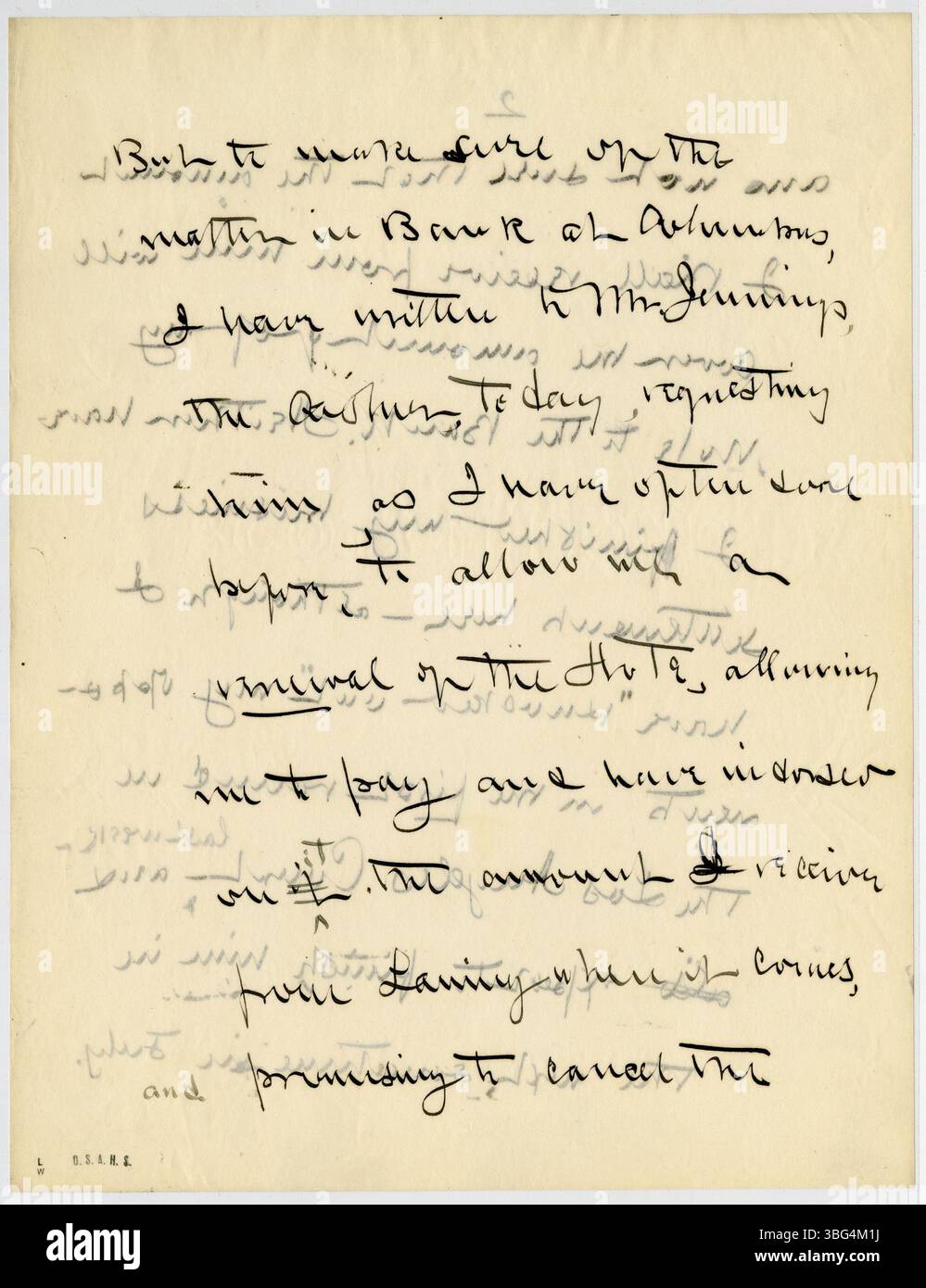 28. Juni 1906 Brief von William Jackson Armstrong an Charles B. Galbreath, in dem er finanzielle Bedenken in Columbus erörterte und um Unterstützung bei der Abrechnung bat. Armstrong, ehemaliger Generalinspektor der US-Konsulate im Ausland, war Historiker, politischer Aktivist und Dozent für Sozialreformen. Zu dieser Zeit lebte Armstrong in Kalifornien, während er mit Galbreath, Ohio State Librarian, korrespondierte. Stockfoto 28. Juni 1906 Brief von William Jackson Armstrong an Charles B. Galbreath, in dem er finanzielle Bedenken in Columbus erörterte und um Unterstützung bei der Abrechnung bat. Armstrong, ehemaliger Generalinspektor der US-Konsulate im Ausland, war Historiker, politischer Aktivist und Dozent für Sozialreformen. Zu dieser Zeit lebte Armstrong in Kalifornien, während er mit Galbreath, Ohio State Librarian, korrespondierte. Stockfoto