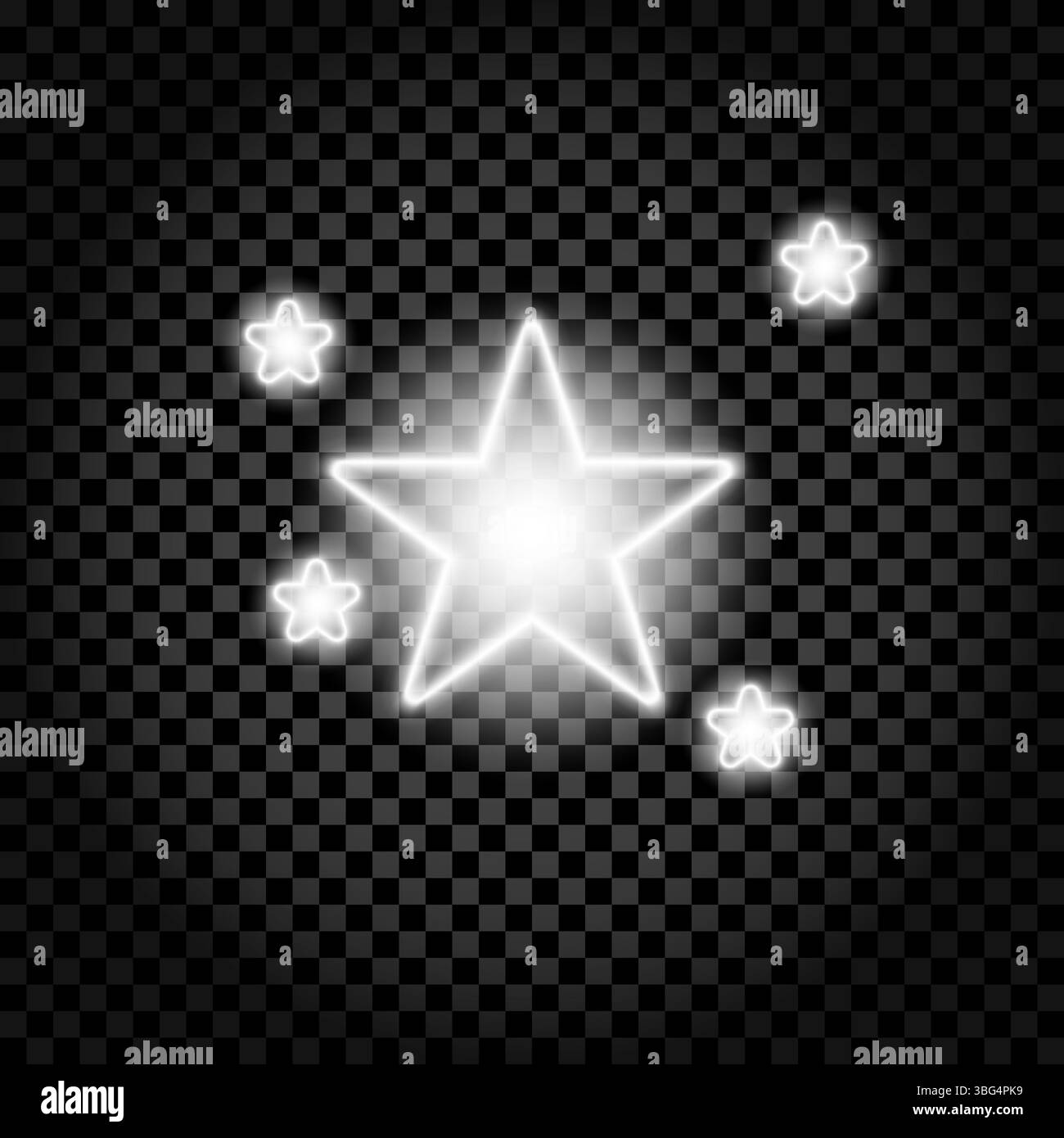 Leuchtendes Sternsymbol. Heller Glitzereffekt. Hintergrund mit schwarzem Farbmuster. Vektorglanz-Design. Stock Vektor