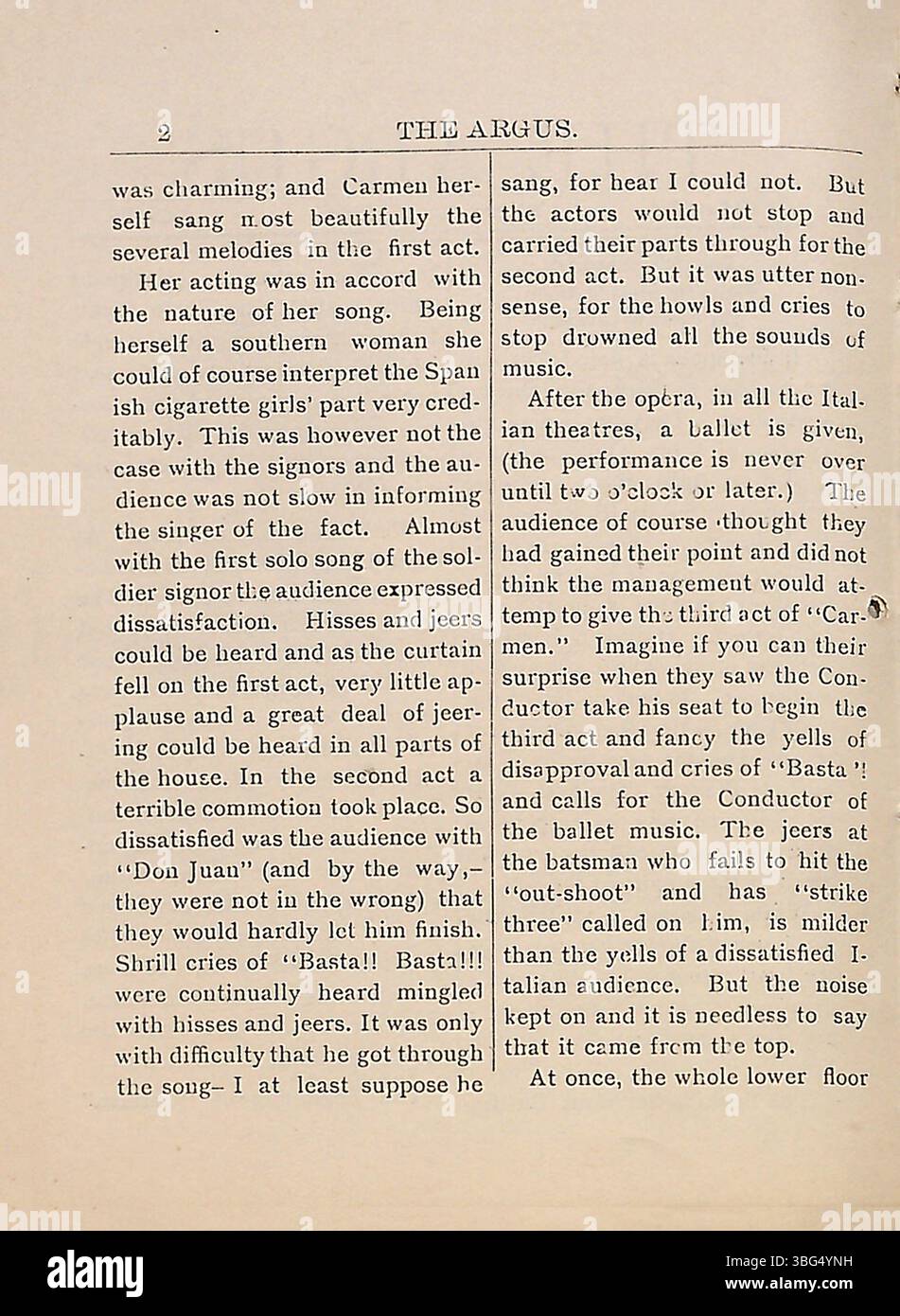 Die Ausgabe von *The Argus* vom 4. Mai 1896 von der Industrial Training School in Indianapolis, Indiana, enthält von Schülern verfasste Artikel zu verschiedenen schulischen Themen. Stockfoto