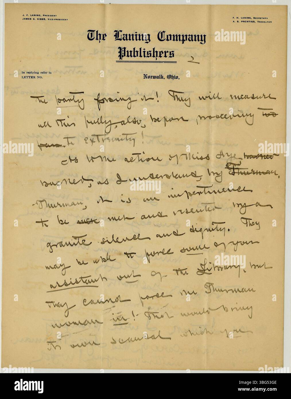 Ein Brief von William Jackson Armstrong an Charles B. Galbreath vom 19. März 1906. Armstrong berät Sie in arbeitsbezogenen Fragen. Armstrong, ein ehemaliger Generalinspektor der US-Konsulate, Historiker und politischer Aktivist, lebte in Kalifornien, als dieser Brief verfasst wurde. Stockfoto Ein Brief von William Jackson Armstrong an Charles B. Galbreath vom 19. März 1906. Armstrong berät Sie in arbeitsbezogenen Fragen. Armstrong, ein ehemaliger Generalinspektor der US-Konsulate, Historiker und politischer Aktivist, lebte in Kalifornien, als dieser Brief verfasst wurde. Stockfoto