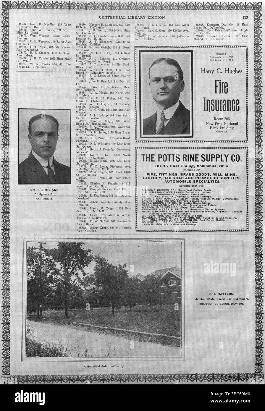 Die *Columbus Sunday Dispatch Centennial Edition* (1912) feiert das 100-jährige Bestehen von Columbus, Ohio, mit historischen Fakten, Bildern und Profilen wichtiger Momente in der Entwicklung der Stadt im vergangenen Jahrhundert. Die Ausgabe spiegelt das Wachstum und den Wandel der Stadt wider. Stockfoto Die *Columbus Sunday Dispatch Centennial Edition* (1912) feiert das 100-jährige Bestehen von Columbus, Ohio, mit historischen Fakten, Bildern und Profilen wichtiger Momente in der Entwicklung der Stadt im vergangenen Jahrhundert. Die Ausgabe spiegelt das Wachstum und den Wandel der Stadt wider. Stockfoto
