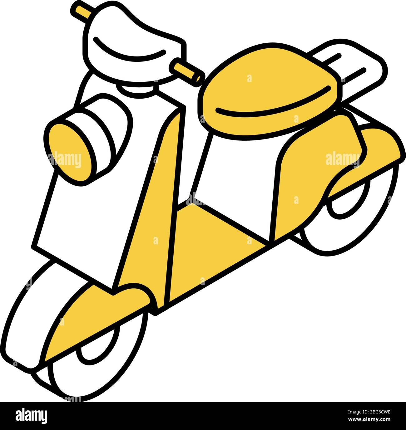 Fahrzeugsymbol, Roller einfach und niedlich isometrische Linienzeichnung Symbol, Vektor-Illustration Stock Vektor