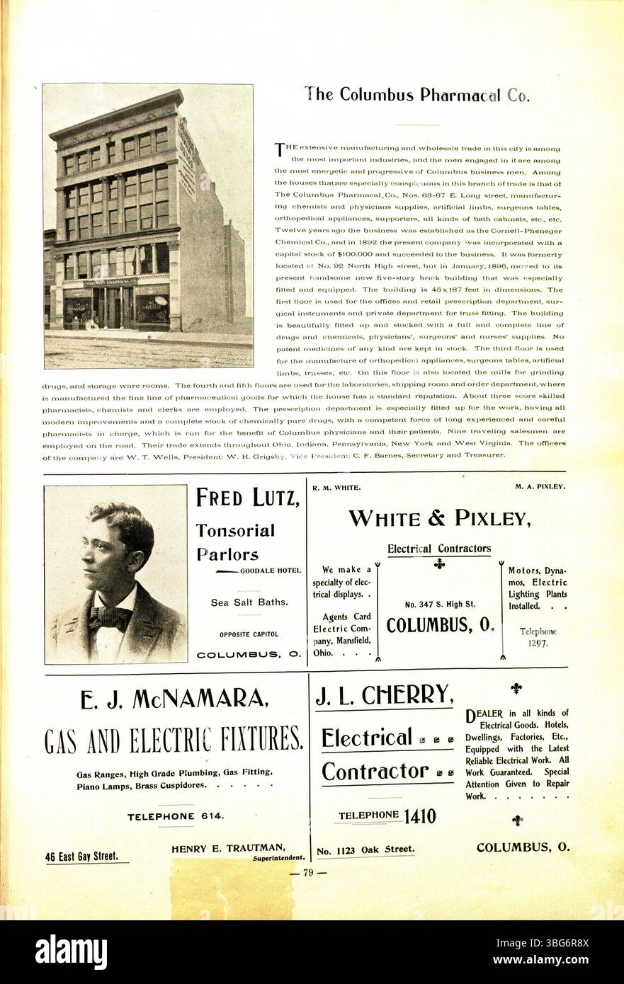 Eine Fortsetzung des Buches von 1898, das weitere historische Fotografien von Columbus mit Text zeigt, die die Transformation der Stadt im Laufe der Zeit festhalten und Einblicke in ihre Rolle als Metropole Zentral-Ohio bietet. Stockfoto Eine Fortsetzung des Buches von 1898, das weitere historische Fotografien von Columbus mit Text zeigt, die die Transformation der Stadt im Laufe der Zeit festhalten und Einblicke in ihre Rolle als Metropole Zentral-Ohio bietet. Stockfoto
