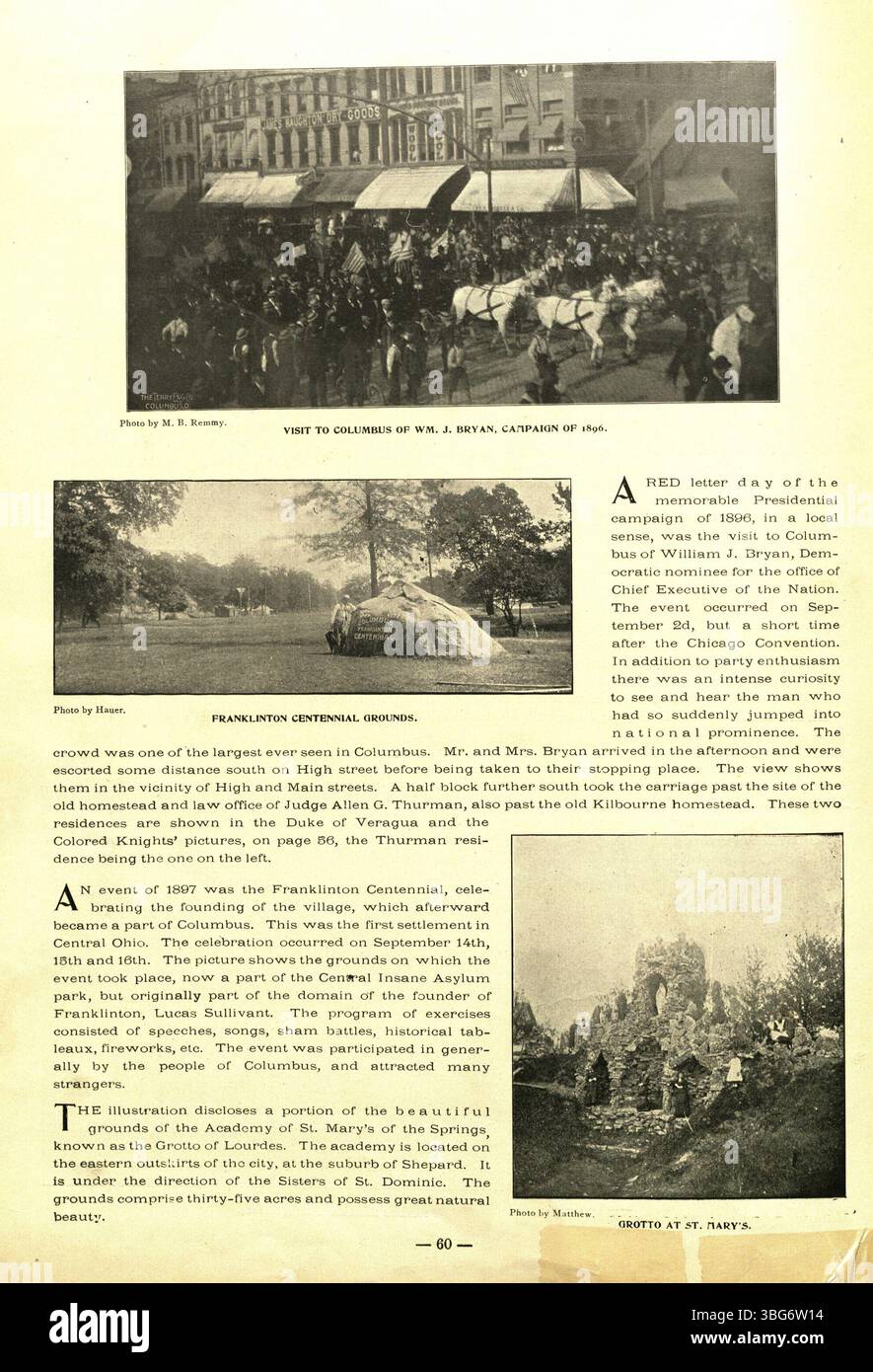 „Story of Columbus: Past, Present and Future of the Metropolis of Central Ohio“ (1898) setzt sich mit historischen Fotografien fort, die Schlüsselmomente der Entwicklung von Columbus veranschaulichen und die Erzählung des Textes über Wachstum und Transformation unterstreichen. Stockfoto „Story of Columbus: Past, Present and Future of the Metropolis of Central Ohio“ (1898) setzt sich mit historischen Fotografien fort, die Schlüsselmomente der Entwicklung von Columbus veranschaulichen und die Erzählung des Textes über Wachstum und Transformation unterstreichen. Stockfoto