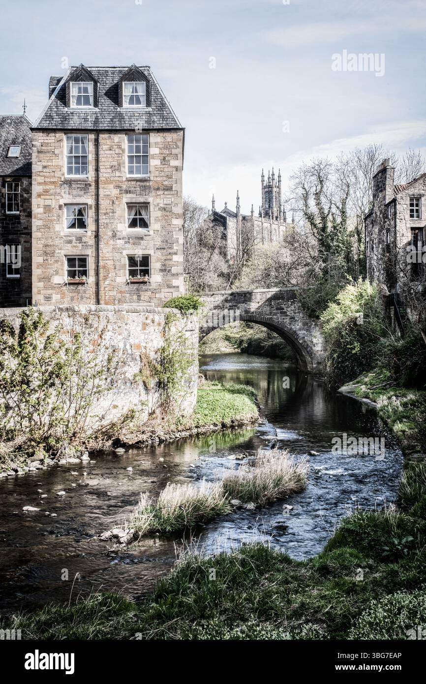 Dean Village in der Nähe von Edinburgh in den schottischen Highlands. Stockfoto