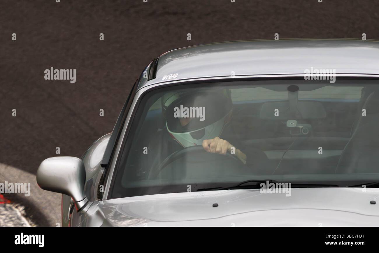 Z3, BMW, bayerischer Automobilhersteller, Roadster, 3Ltr., 2 Sitzer, 2 Türer, 2001, Built America, South Carolina, Werk, Spartanburg, Renntag Cadwell Park. Stockfoto