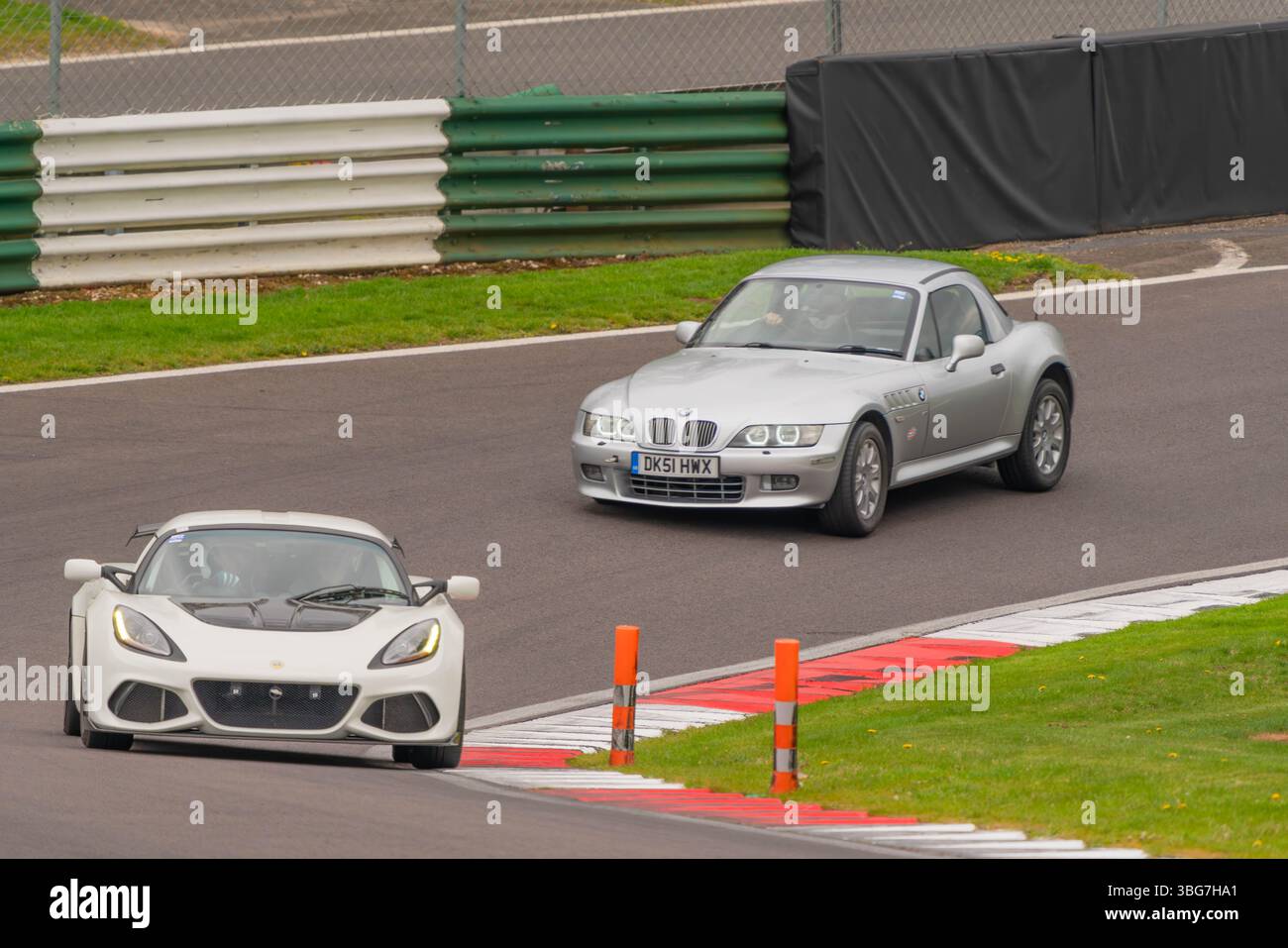 Z3, BMW, bayerischer Automobilhersteller, Roadster, 3Ltr., 2 Sitzer, 2 Türer, 2001, Built America, South Carolina, Werk, Spartanburg, Renntag Cadwell Park. Stockfoto