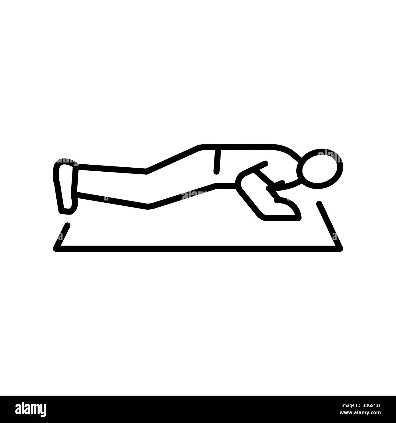 Push-up-Symbol für schwarze Linien für digitale und gedruckte Projekte. Minimale bereinigte Symbole für Apps und Websites. Moderne, einfache Symbole für UI UX und Branding Stock Vektor