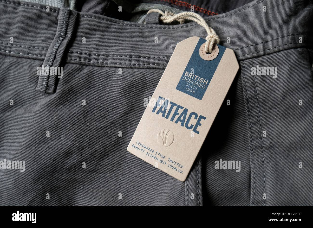 Fatface Mode Marke Bekleidungsanhänger Stockfoto