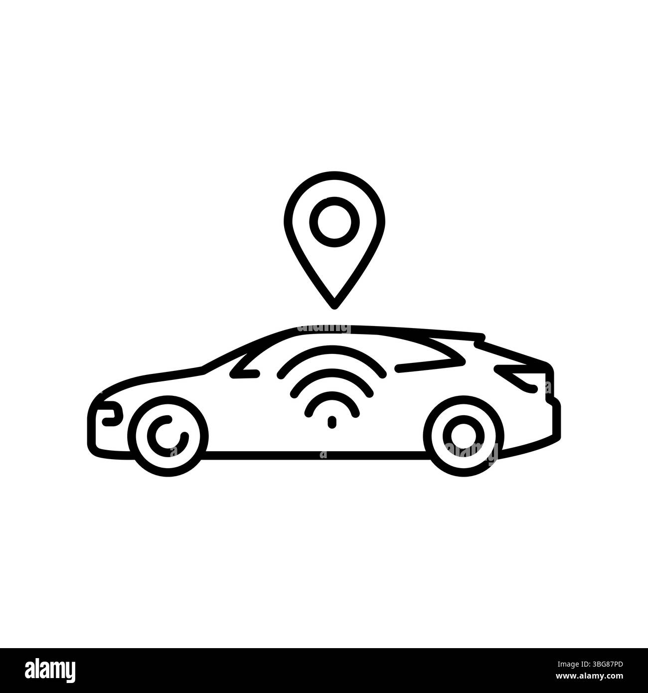 Intelligentes Parken mit schwarzer Linie für digitale und gedruckte Projekte. Minimale bereinigte Symbole für Apps und Websites. Moderne, einfache Symbole für UI UX und Branding Stock Vektor