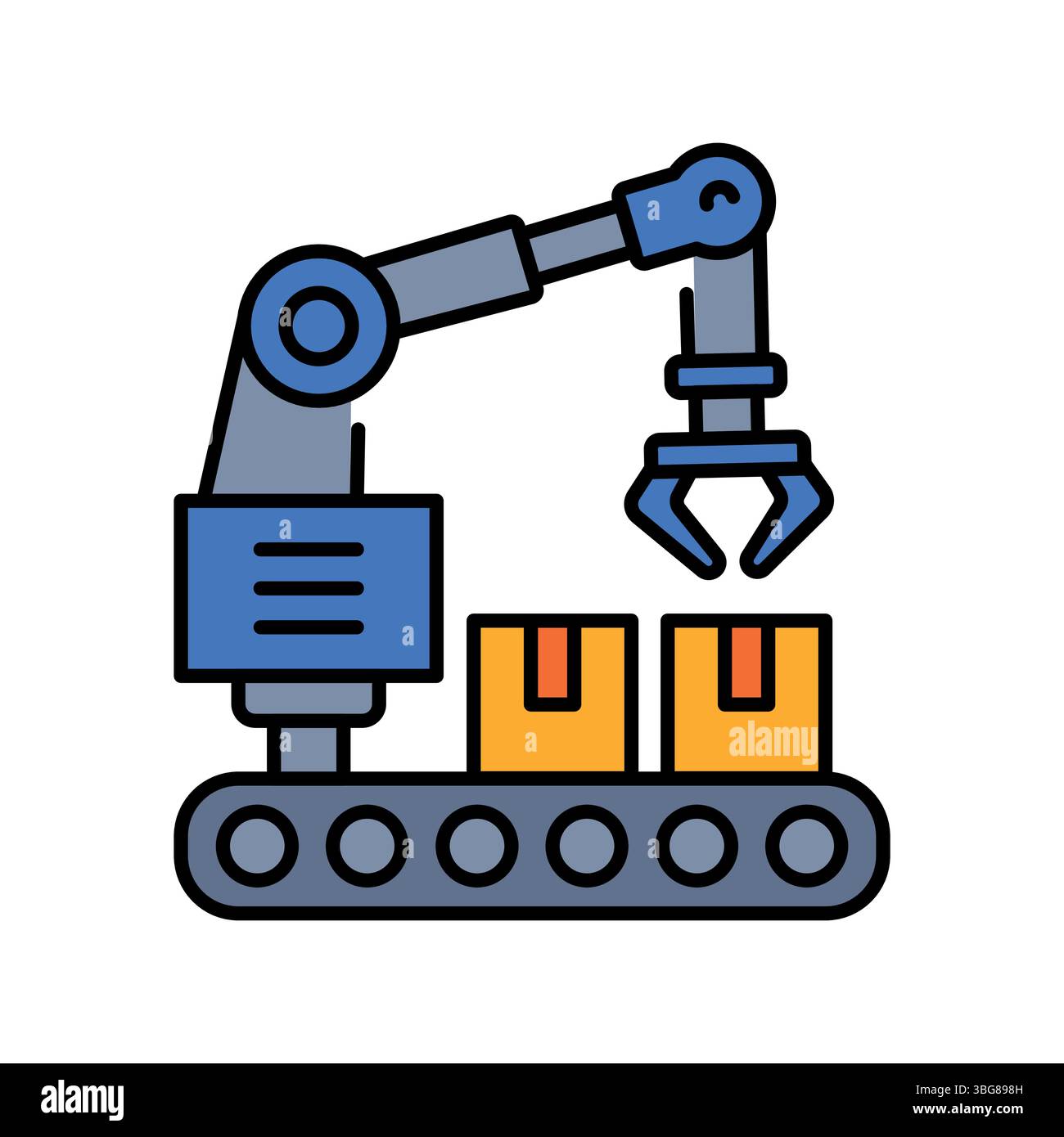 Lagerroboter-Farblinien-Symbol für digitale und gedruckte Projekte. Minimale bereinigte Symbole für Apps und Websites. Moderne einfache Symbole für UI UX und Brandin Stock Vektor