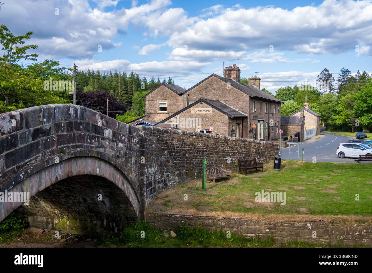 Dunsop Bridge ist ein Dorf in der Gemeinde Bowland Forest High im Stadtteil Ribble Valley, Lancashire, England. Stockfoto