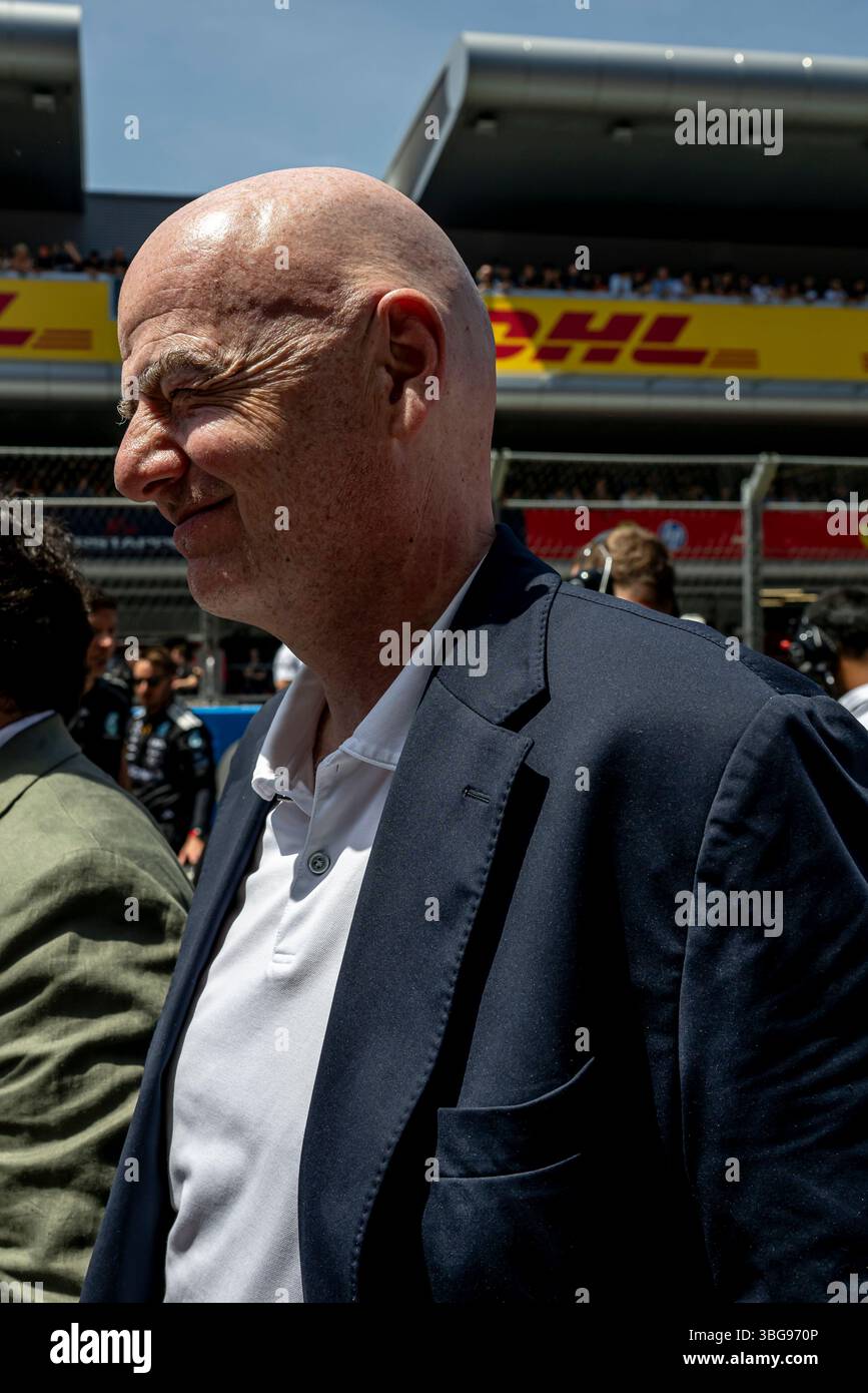 Montmelo, Spanien, 1. Juni 2025, Gianni Infantino, Fußballspieler beim Großen Preis von Spanien 2025, der in Montmelo, Spanien stattfindet. Quelle: Michael Potts/Alamy Live News Stockfoto