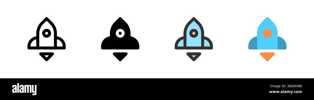 Symbolsatz für Boost. Ideal für Apps, Performance-Tools oder Spiele. Stock Vektor
