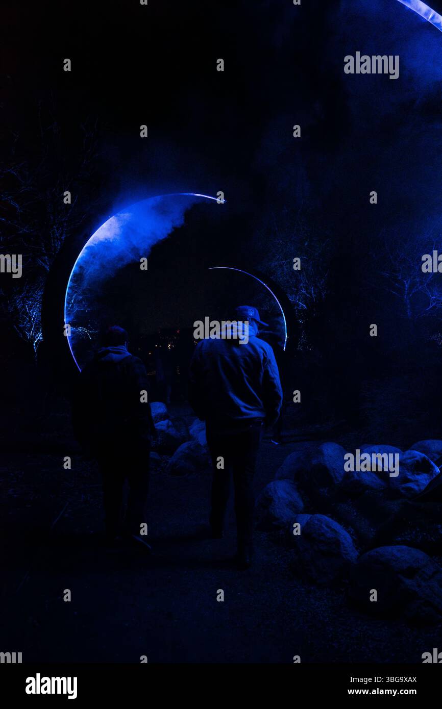 Seattle, USA. Januar 2025. Der atemberaubende Astra Lumina Walk in den Chinesischen Gärten im Westen von Seattle. Stockfoto