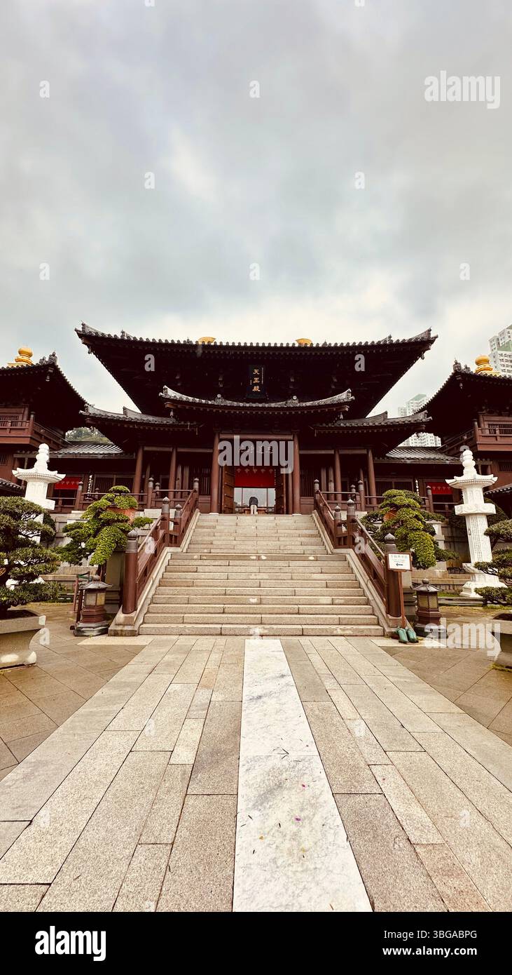 Hongkong-Tempel - Smartphone-aufgenommenes Stockfoto