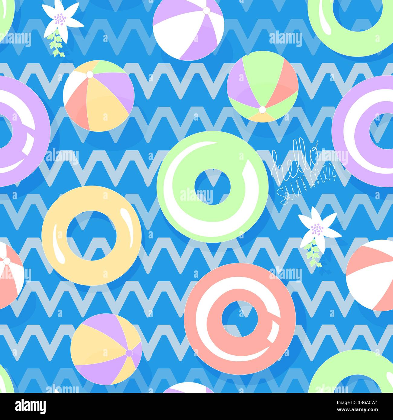 Nahtloses Muster ohne Hintergrund in einem Meeresmotiv Stock Vektor