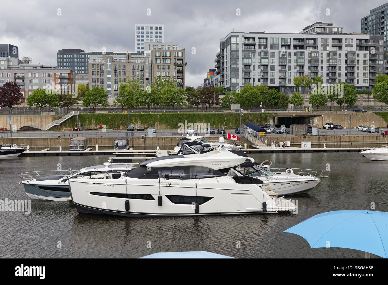 Boote im City Yachtclub, Altstadt, Montreal, Provinz Quebec, Kanada, Nordamerika Stockfoto
